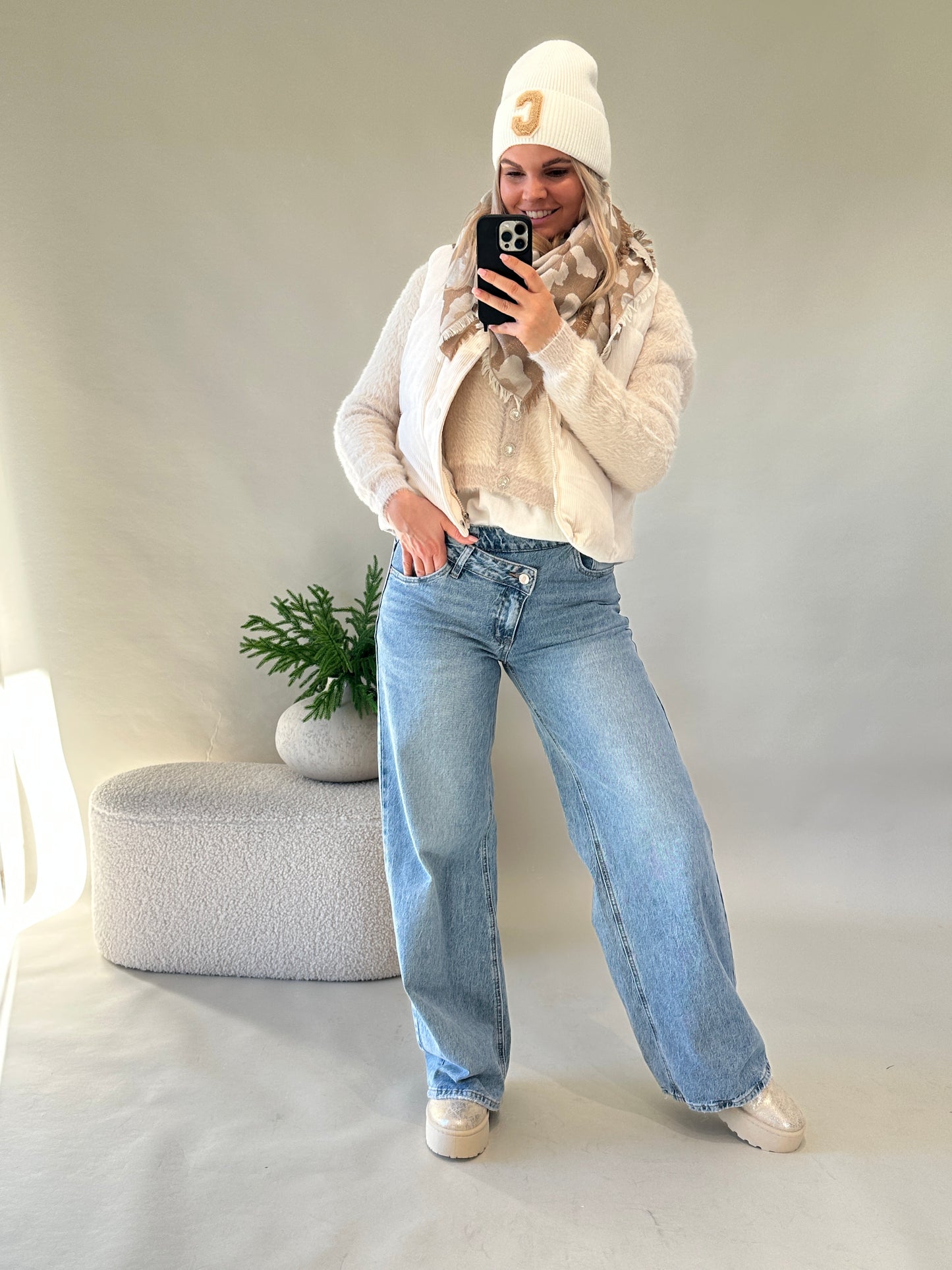 jeans wide leg (reißverschluß schief)