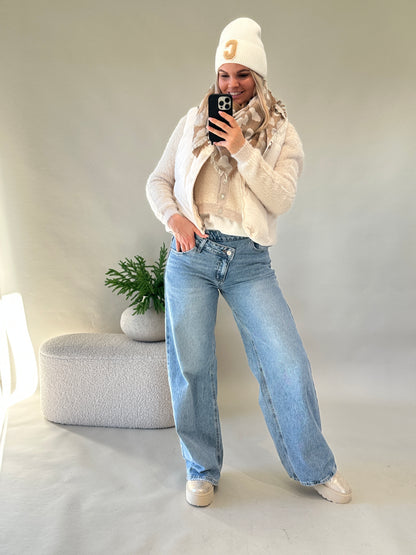 Jeans Wide Leg (Reißverschluß schief)