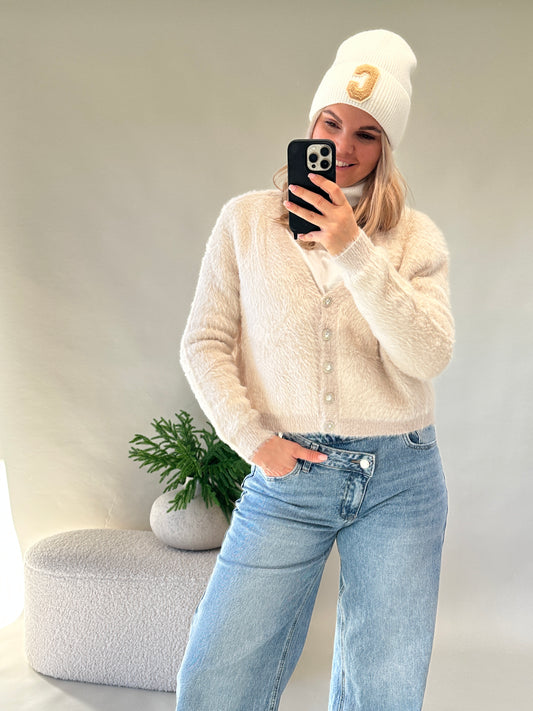 Jacke in Sand mit Glitzerknöpfen