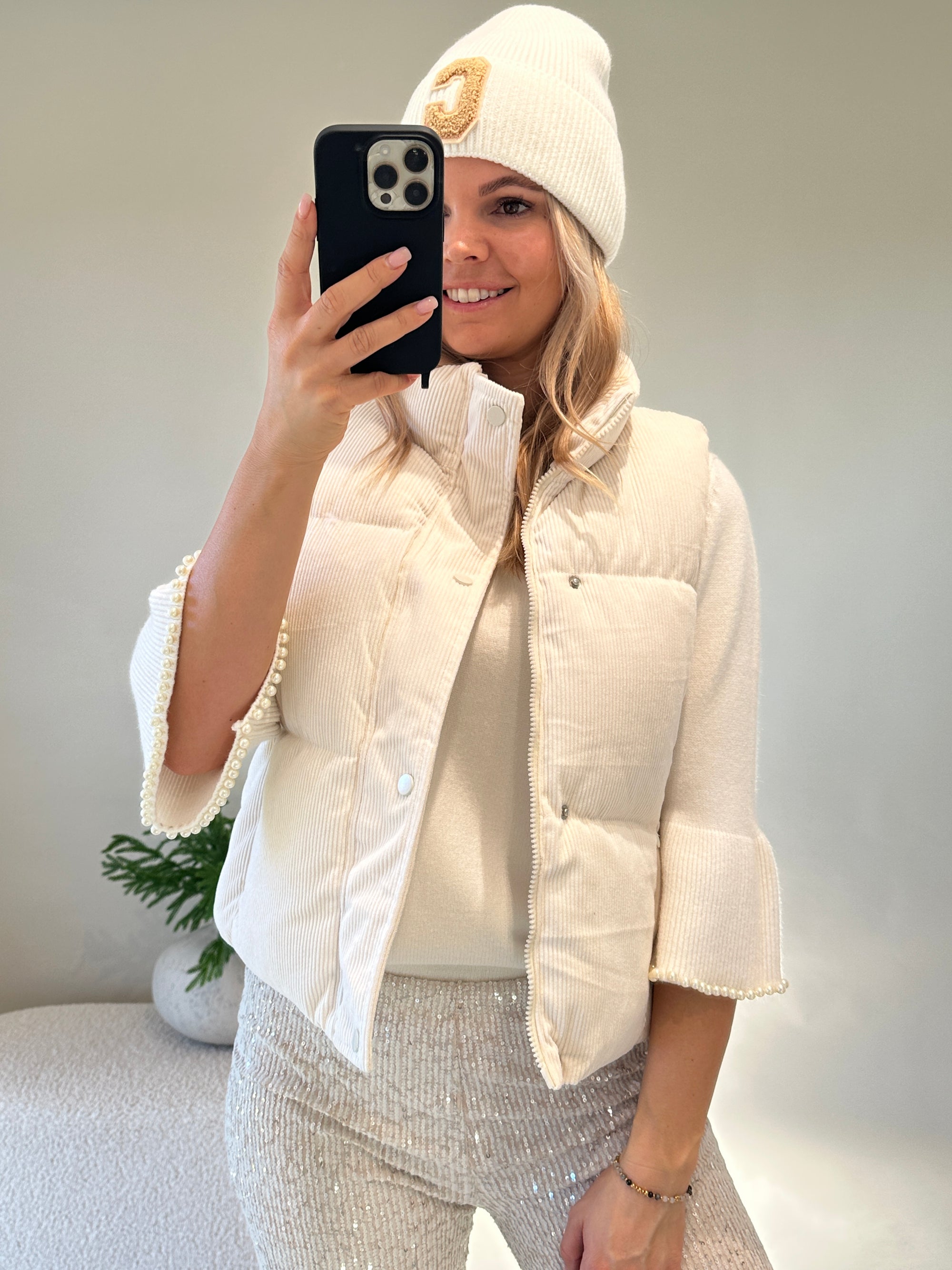 Weste in Wollweiß ( Cord )