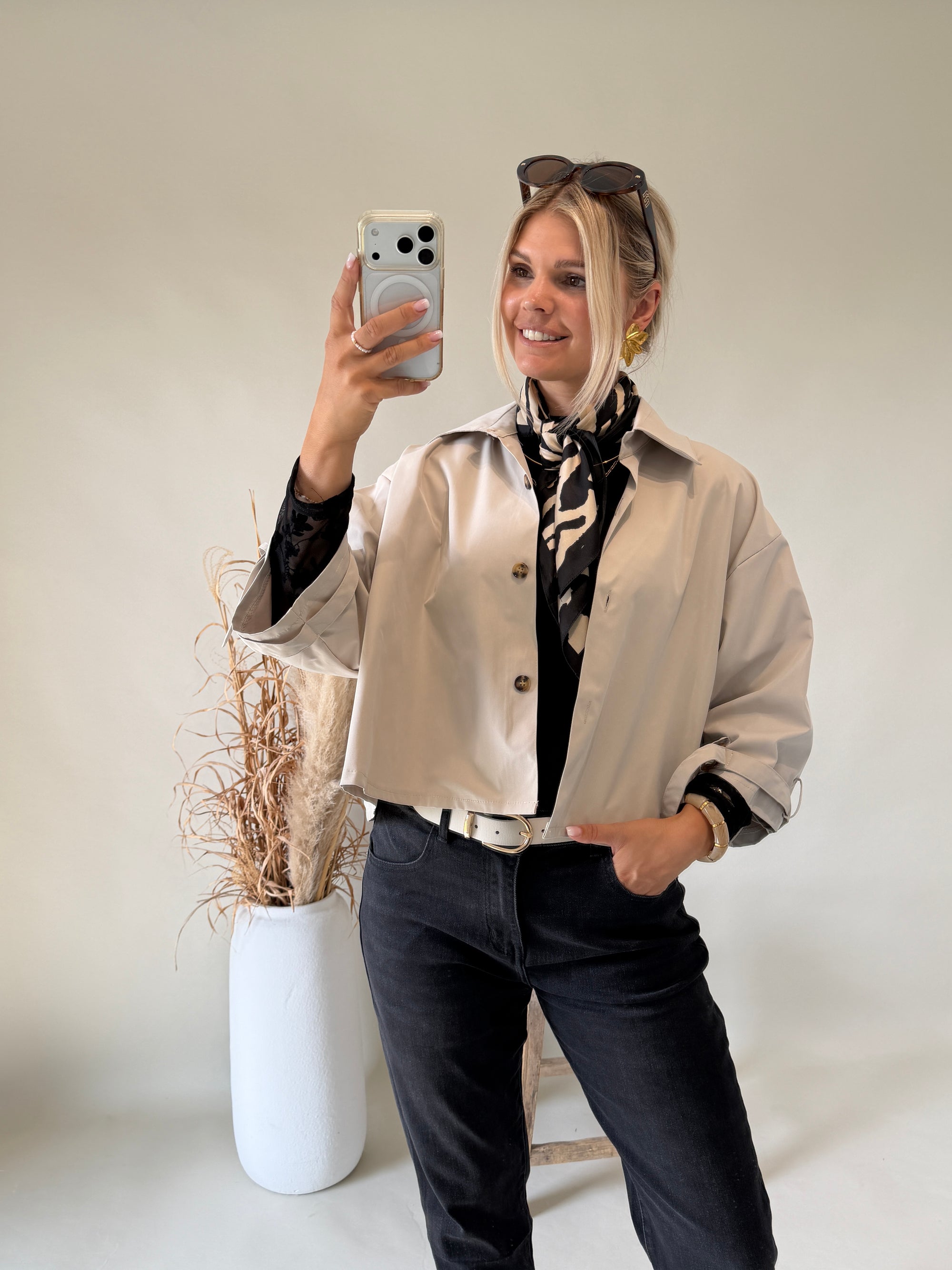 Jacke in Beige 3/4 Arm