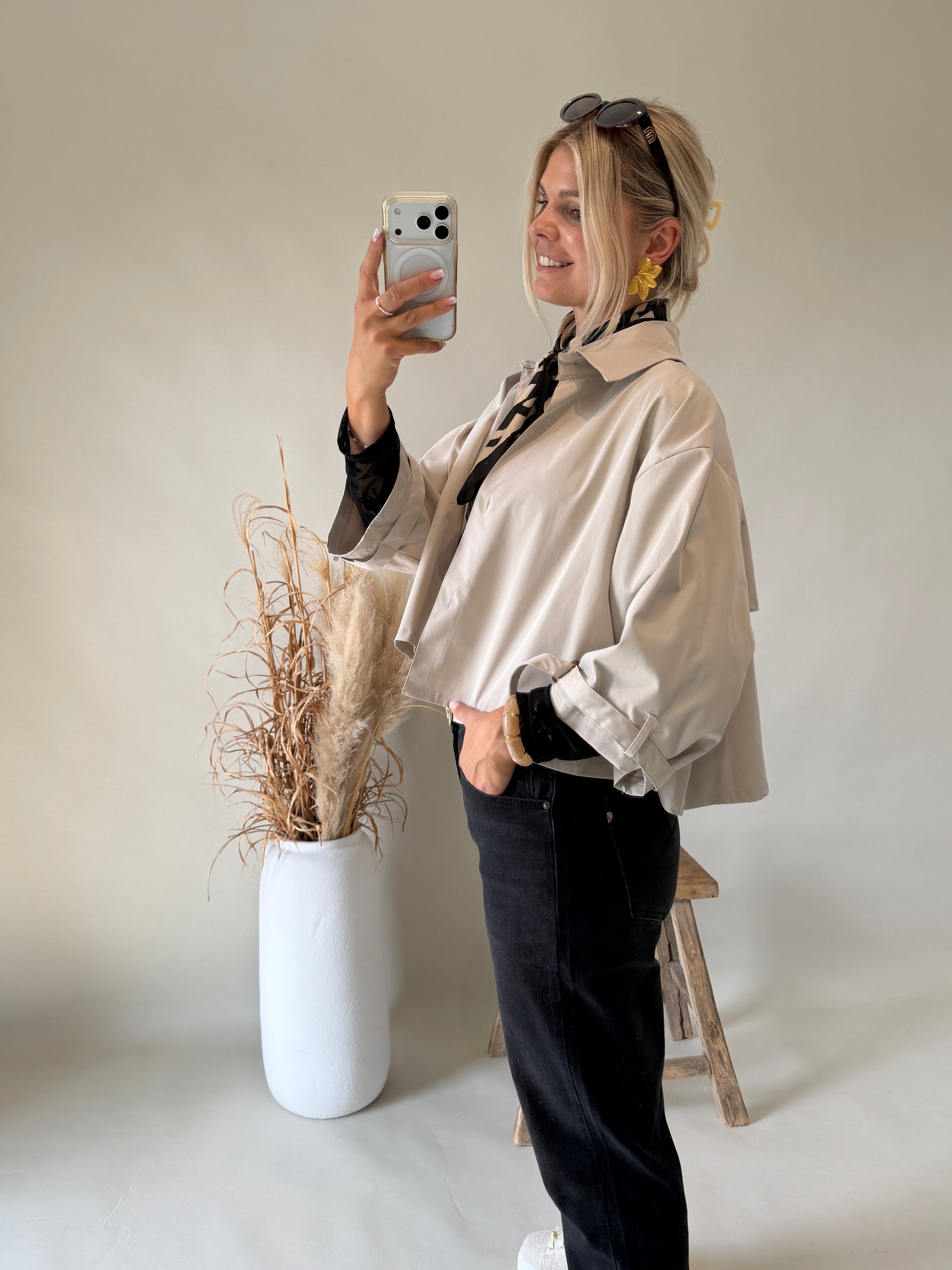 Jacke in Beige 3/4 Arm