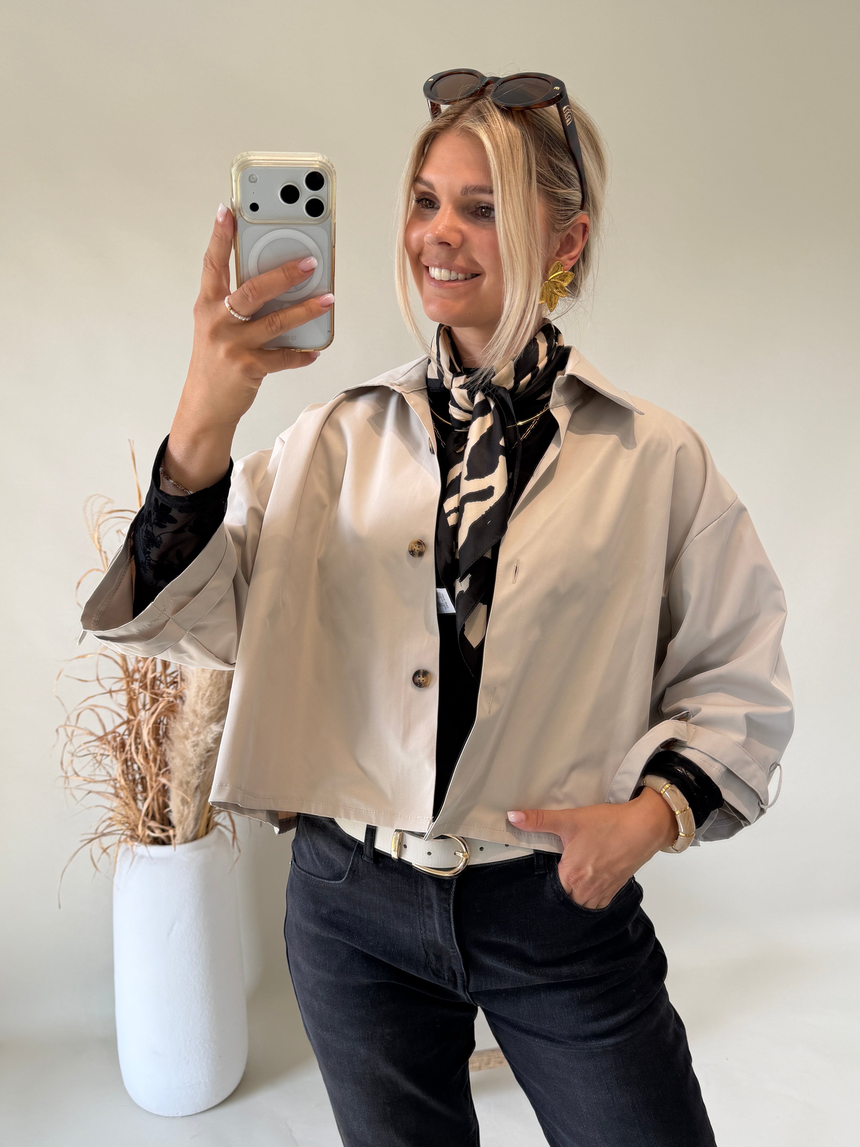 Jacke in Beige 3/4 Arm