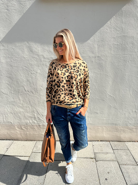 Shirt mit Leoprint (Zimt)