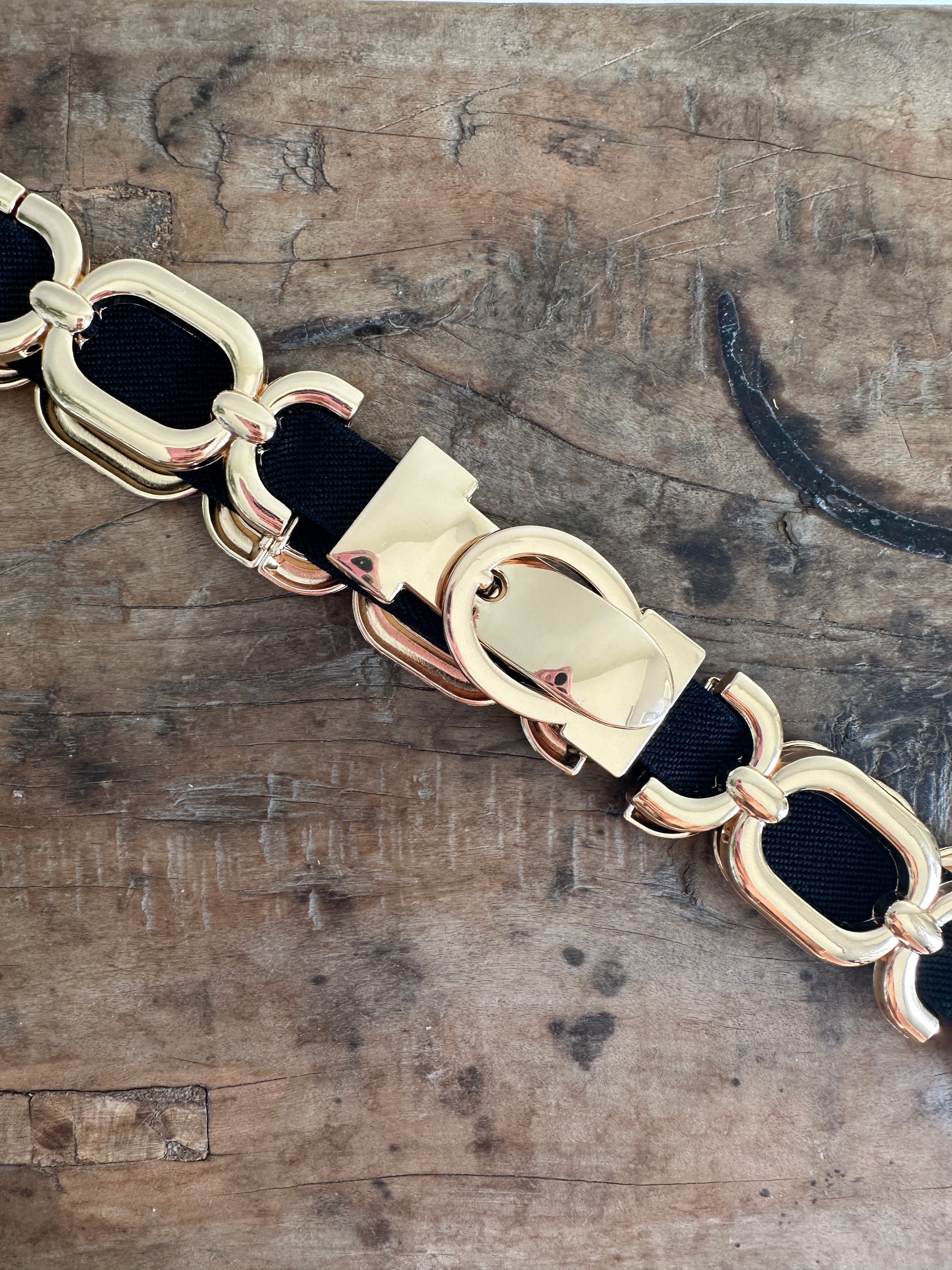 Gürtel in Gold/Schwarz