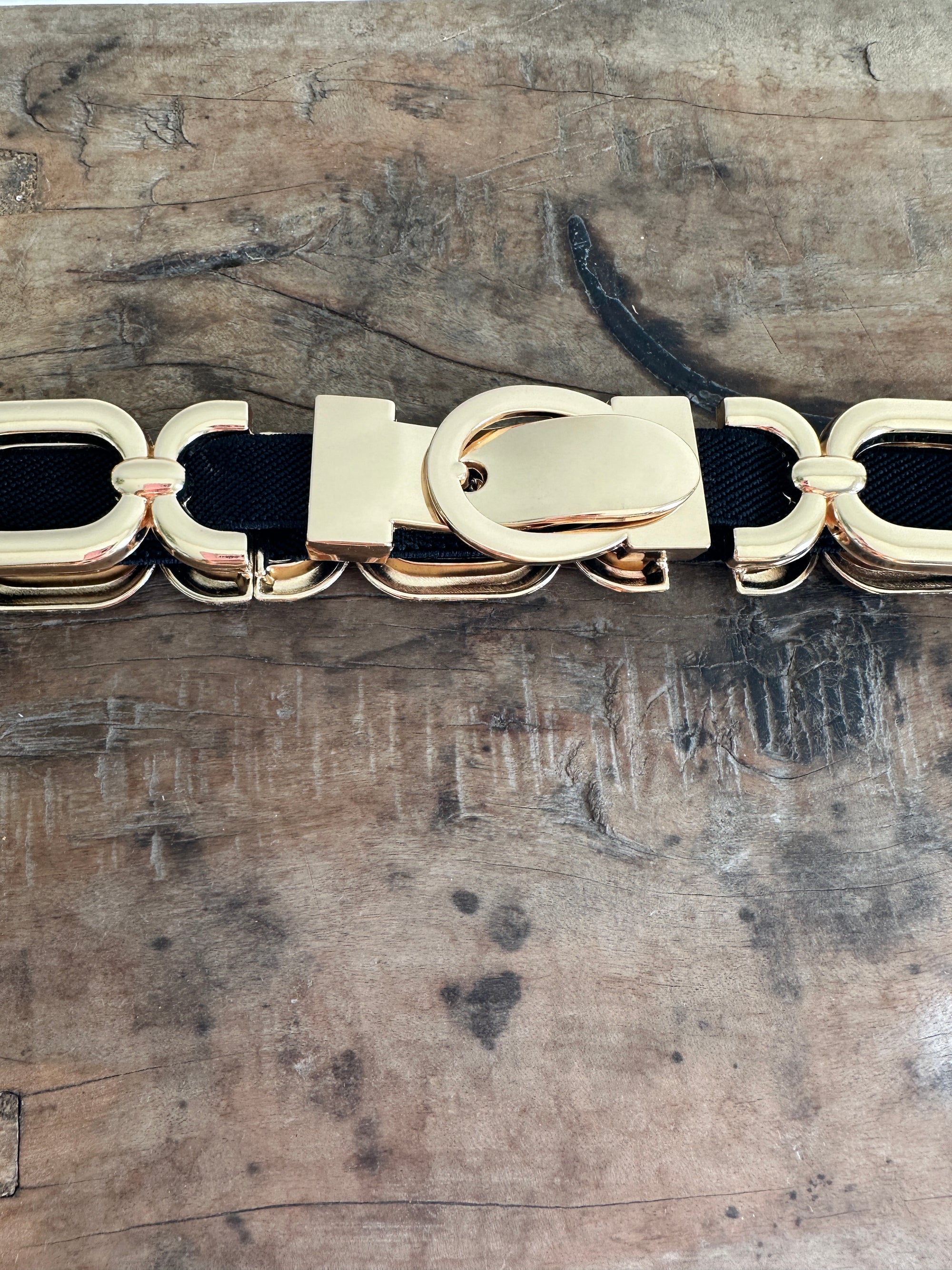 Gürtel in Gold/Schwarz