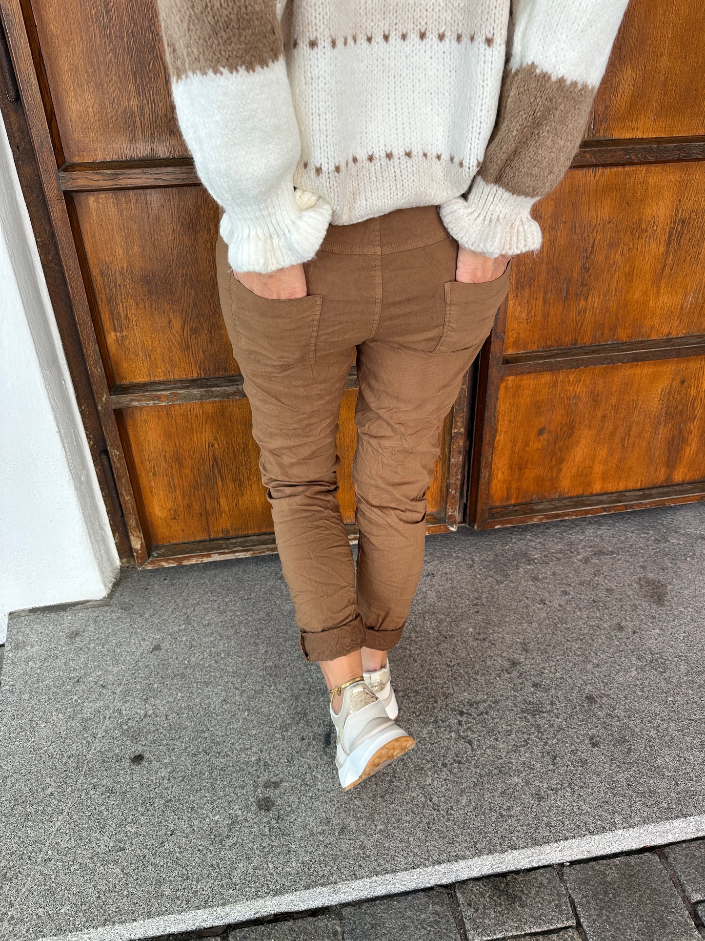 hose in zimt mit glitzeraufschrift (mio mio)