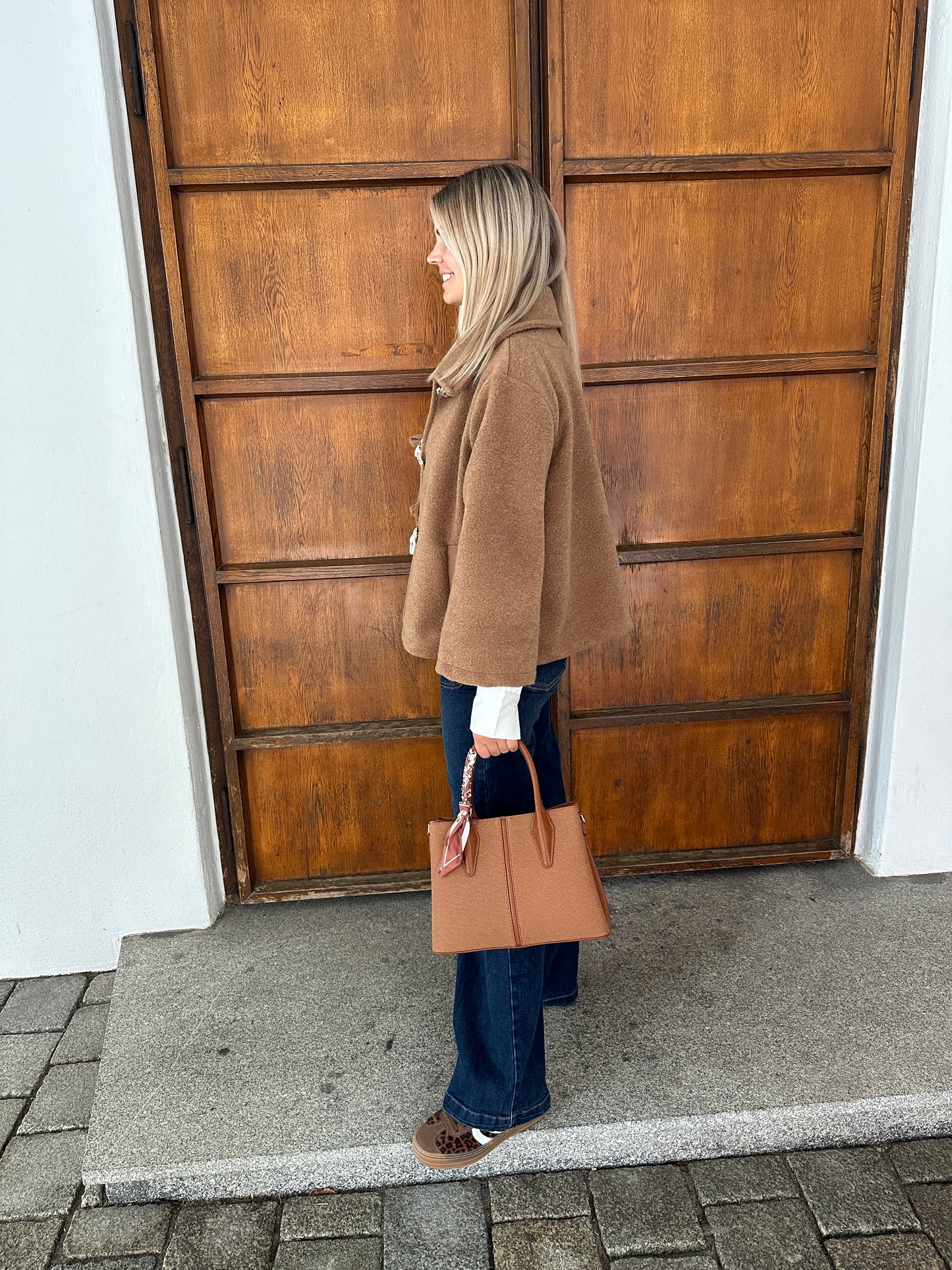 tasche in zimt mit tuch