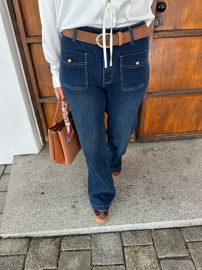 Gürtel in Zimt mit Muster