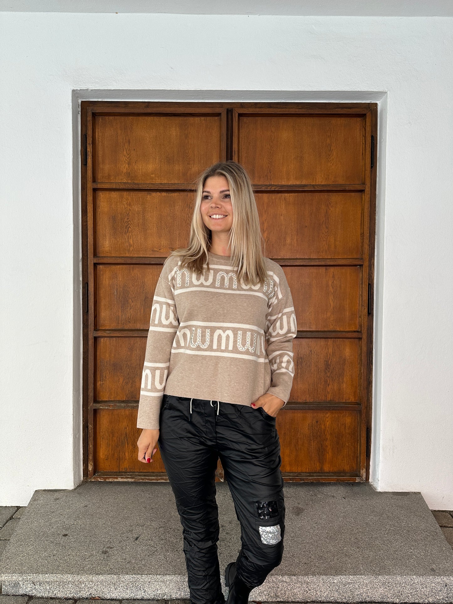pullover in beige/wollweiß mumu