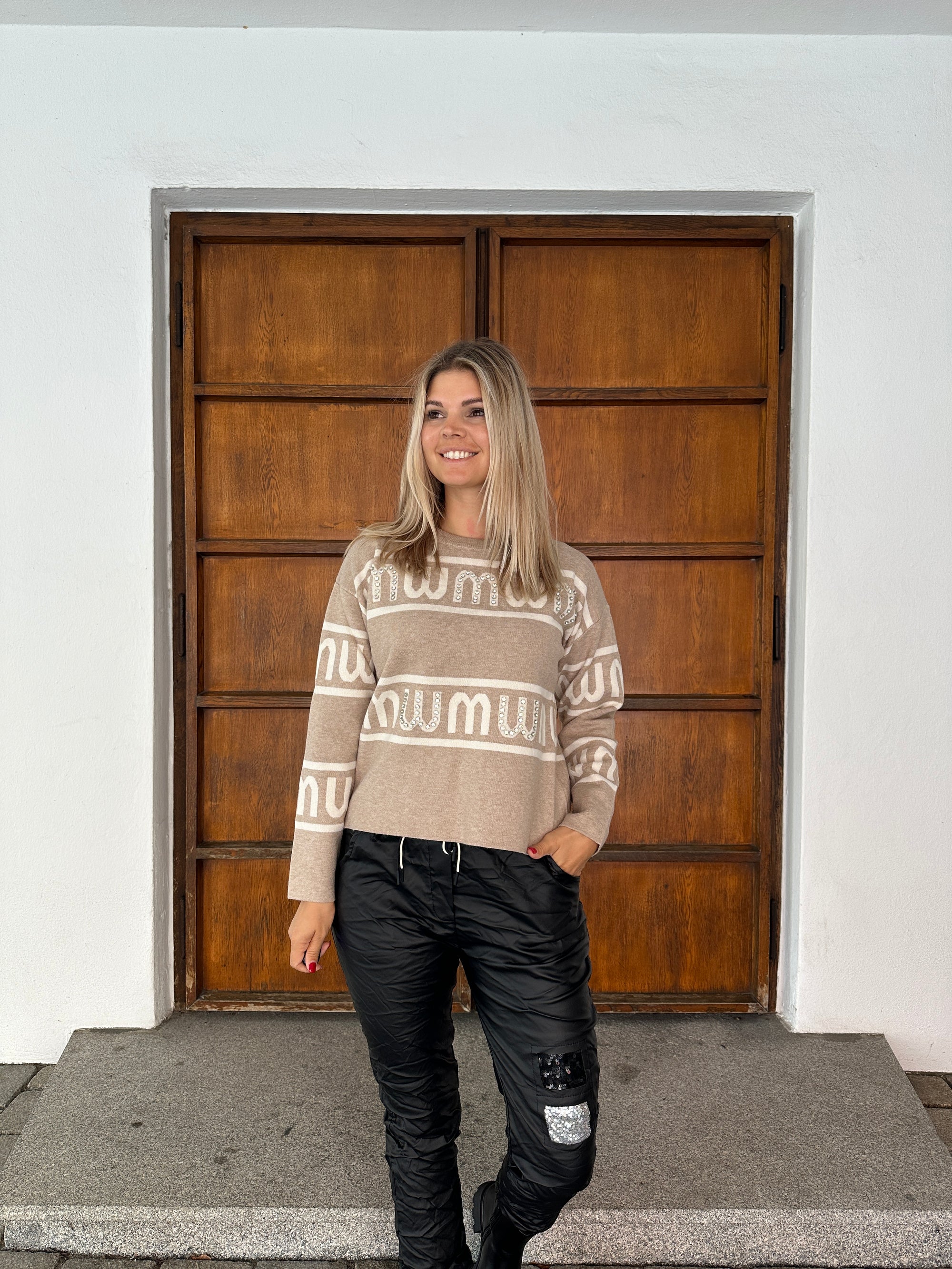 Pullover in Beige/Wollweiß MuMu