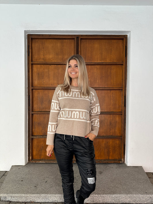 Pullover in Beige/Wollweiß MuMu