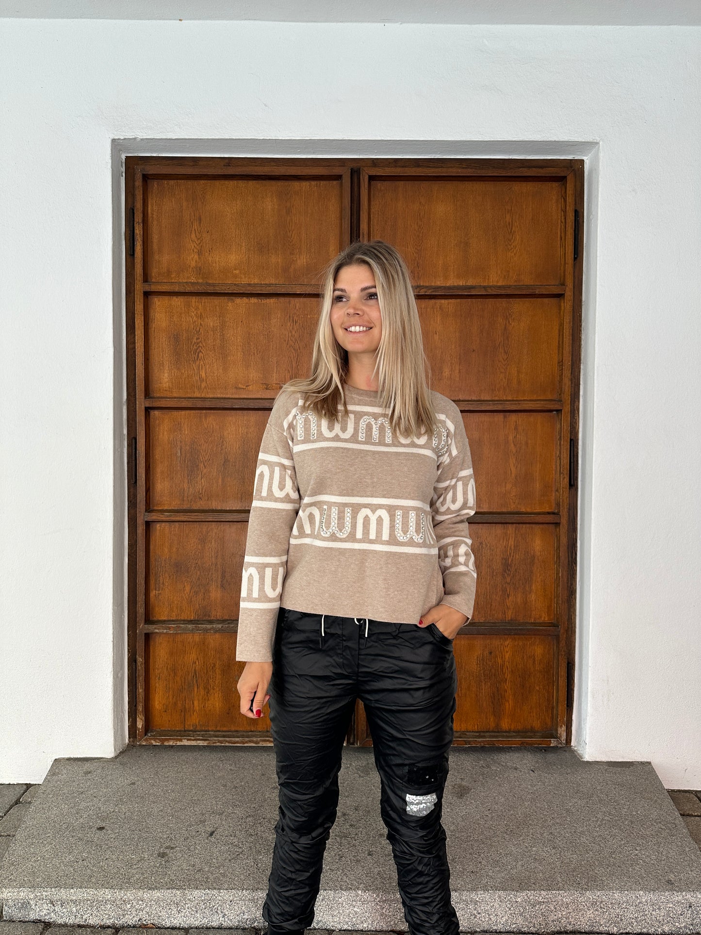 pullover in beige/wollweiß mumu