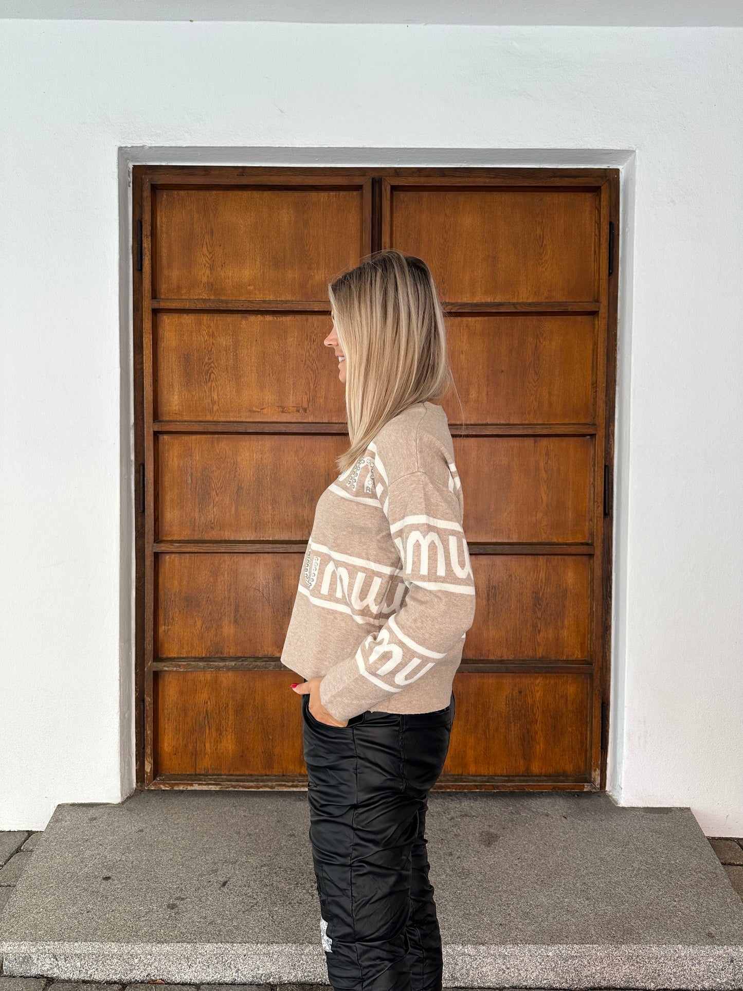 pullover in beige/wollweiß mumu