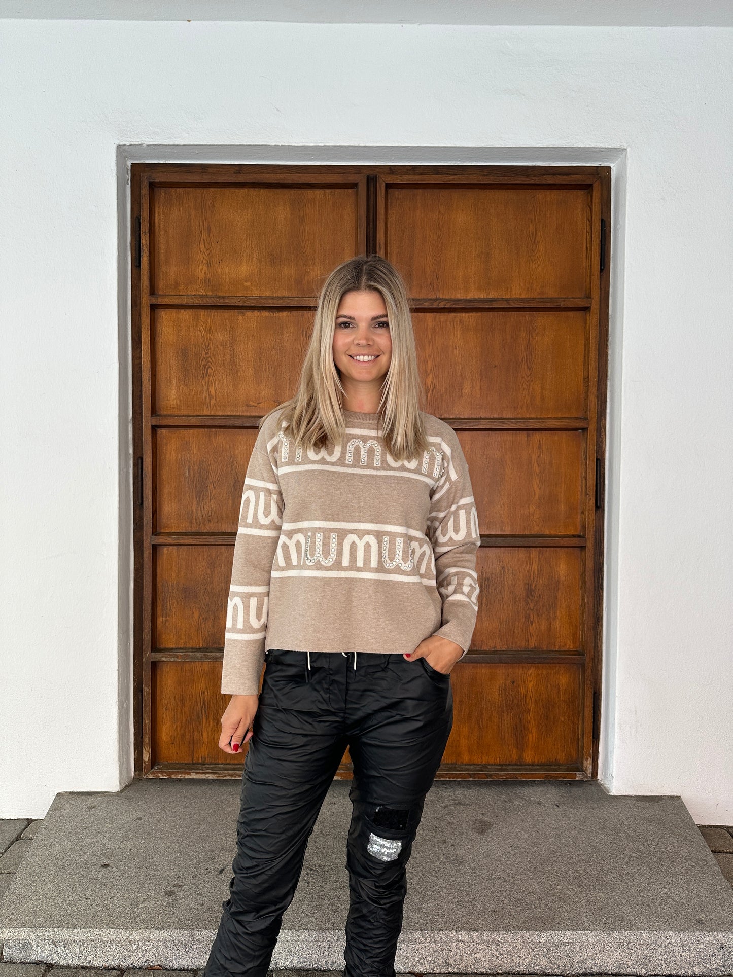 pullover in beige/wollweiß mumu