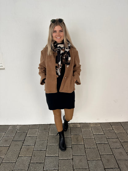 Schal in Beige/Zimt/ Schwarz