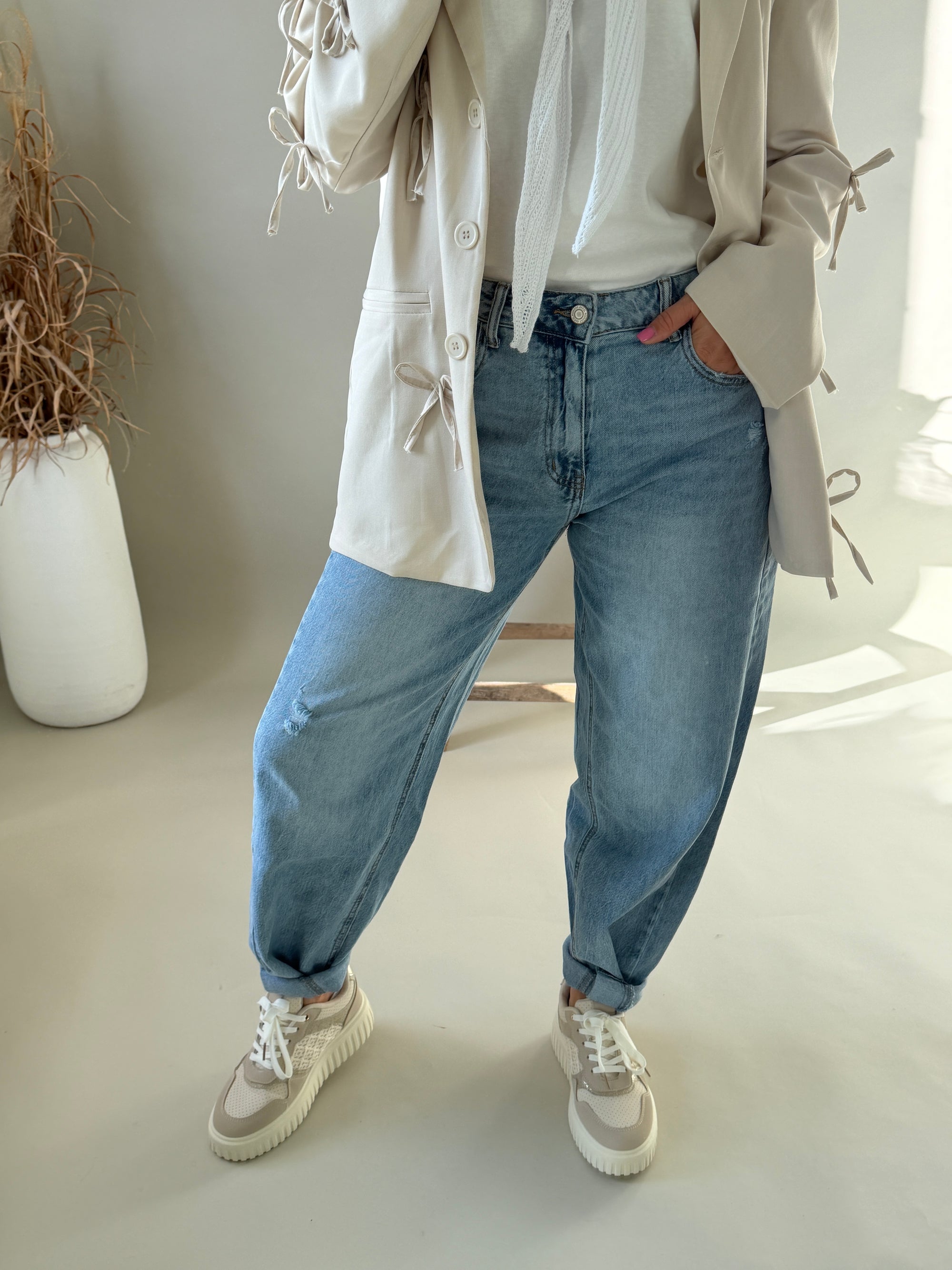 Jeans ( Ballon ) mit Leogürtel