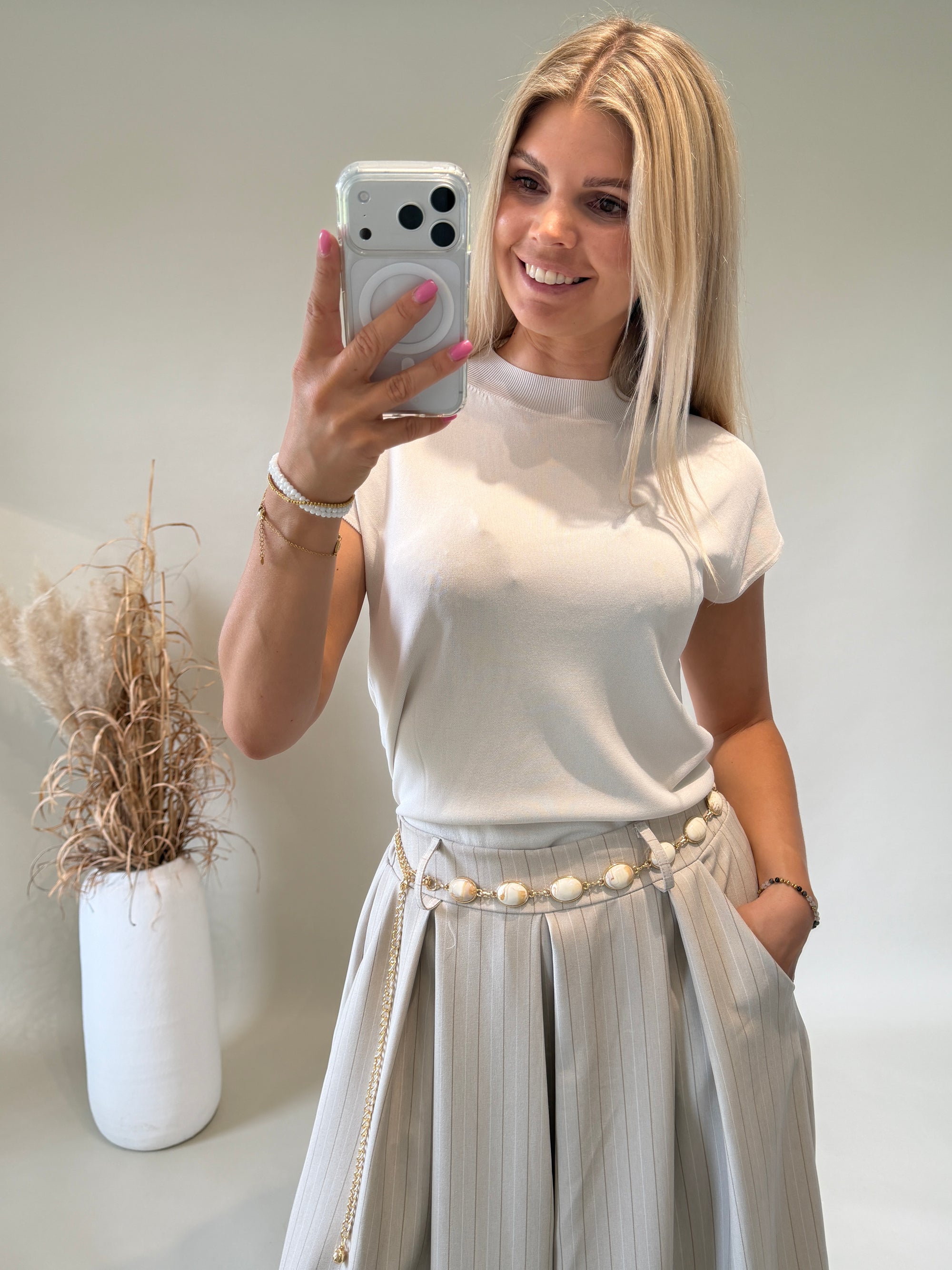 Pullover in Beige ( kurzarm )