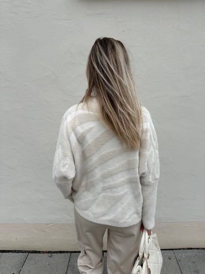 Pullover in Wollweiß/ Beige