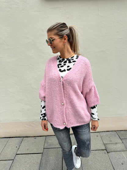 Strickjacke in Rosa