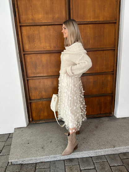 Pullover in Beige Schulterfrei