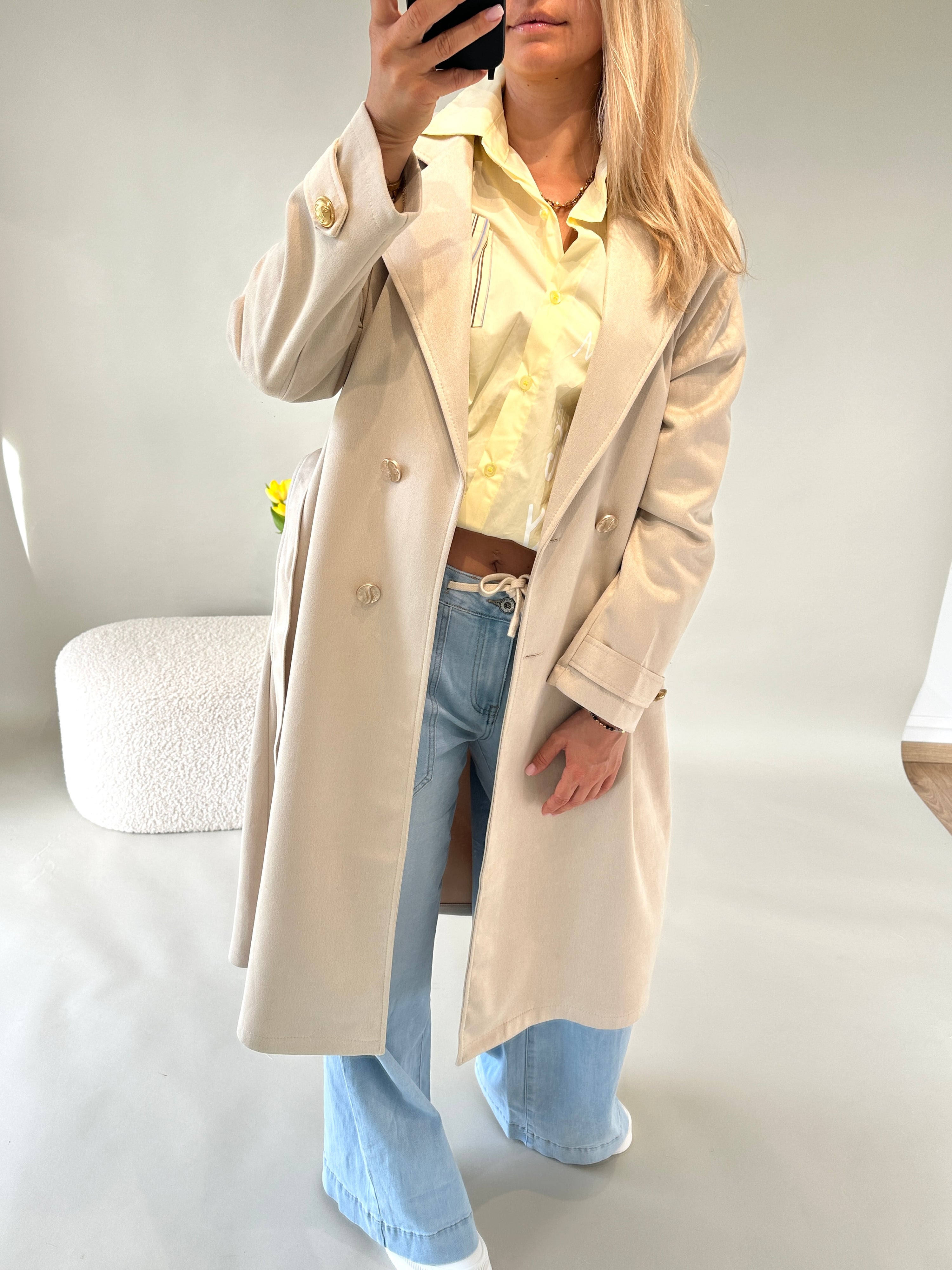 Bluse in Zitronengelb gestreift