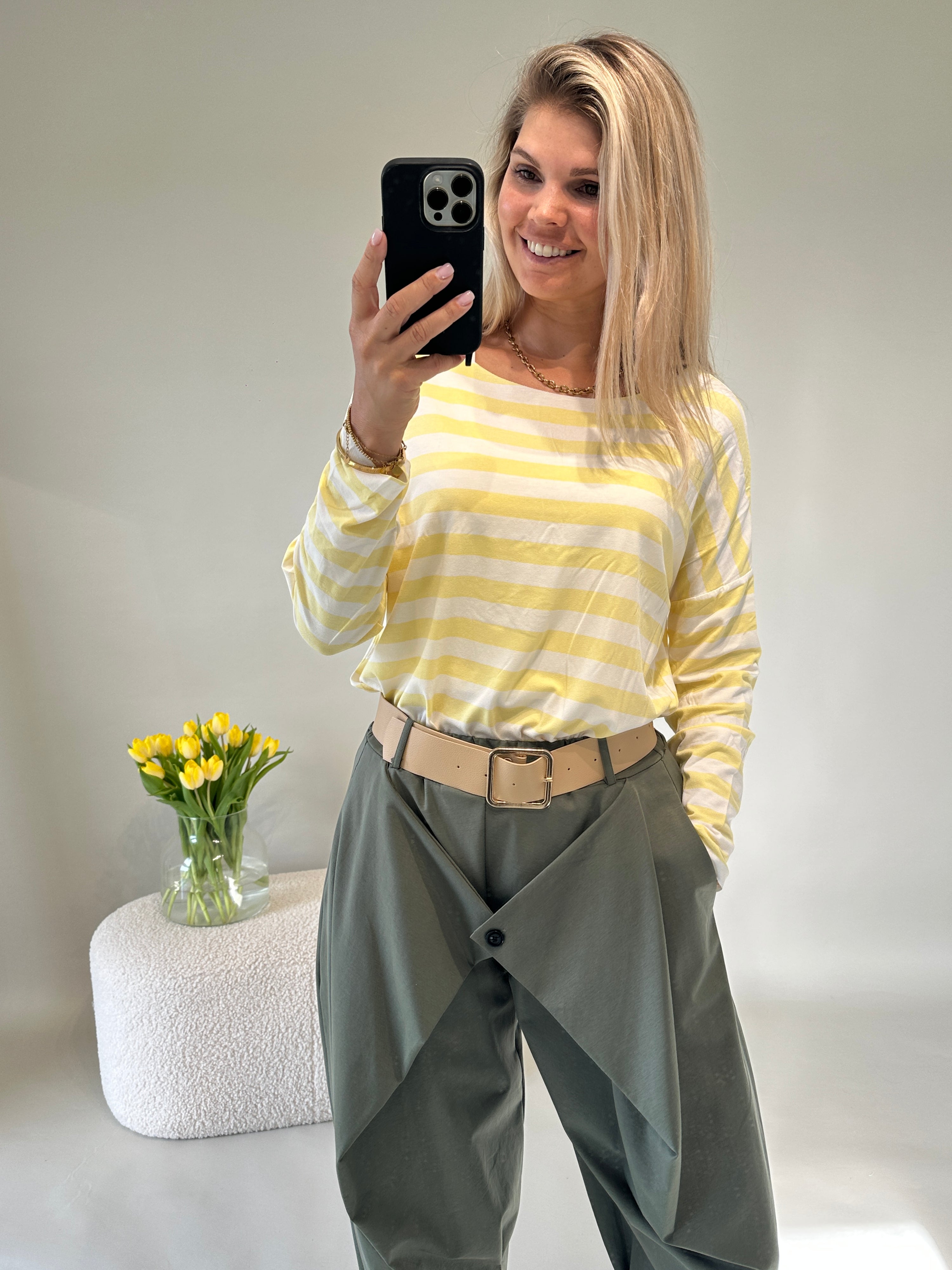 Shirt in Zitronengelb gestreift