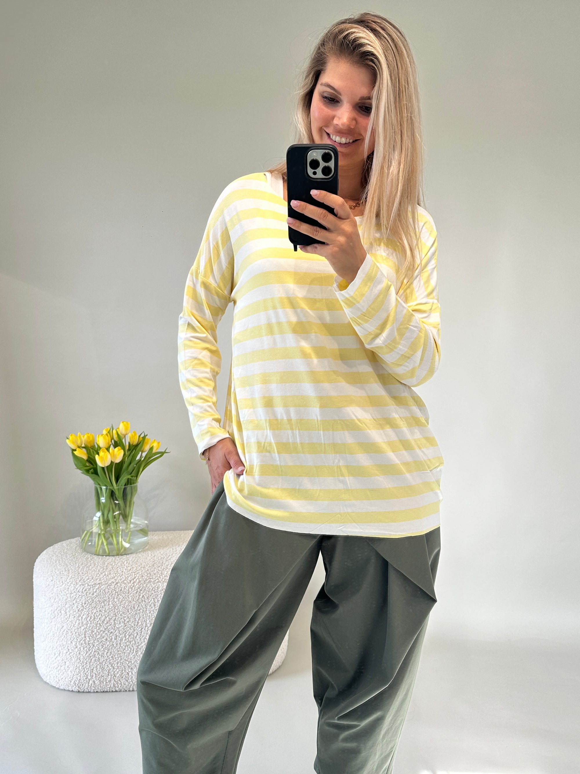 Shirt in Zitronengelb gestreift