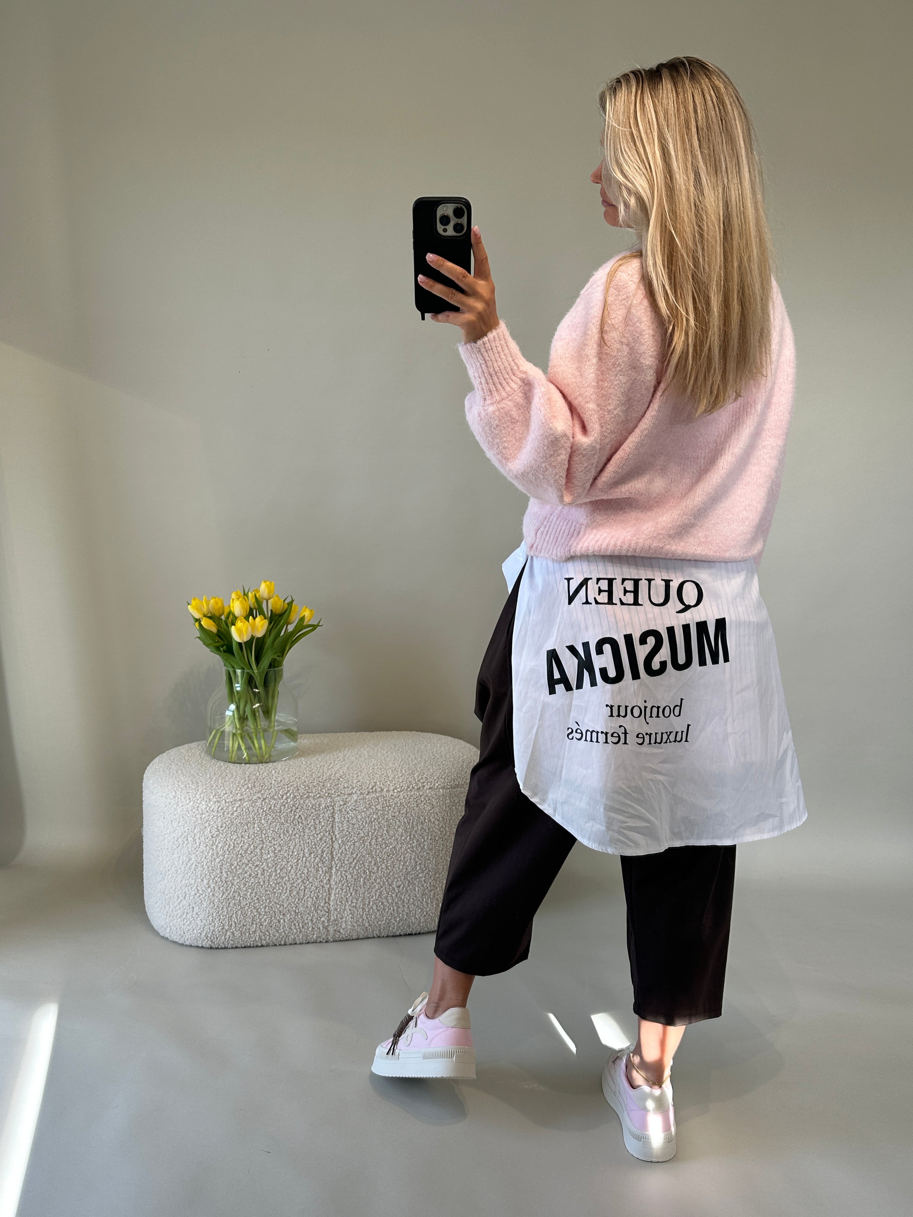 Bluse in Rosa gestreift