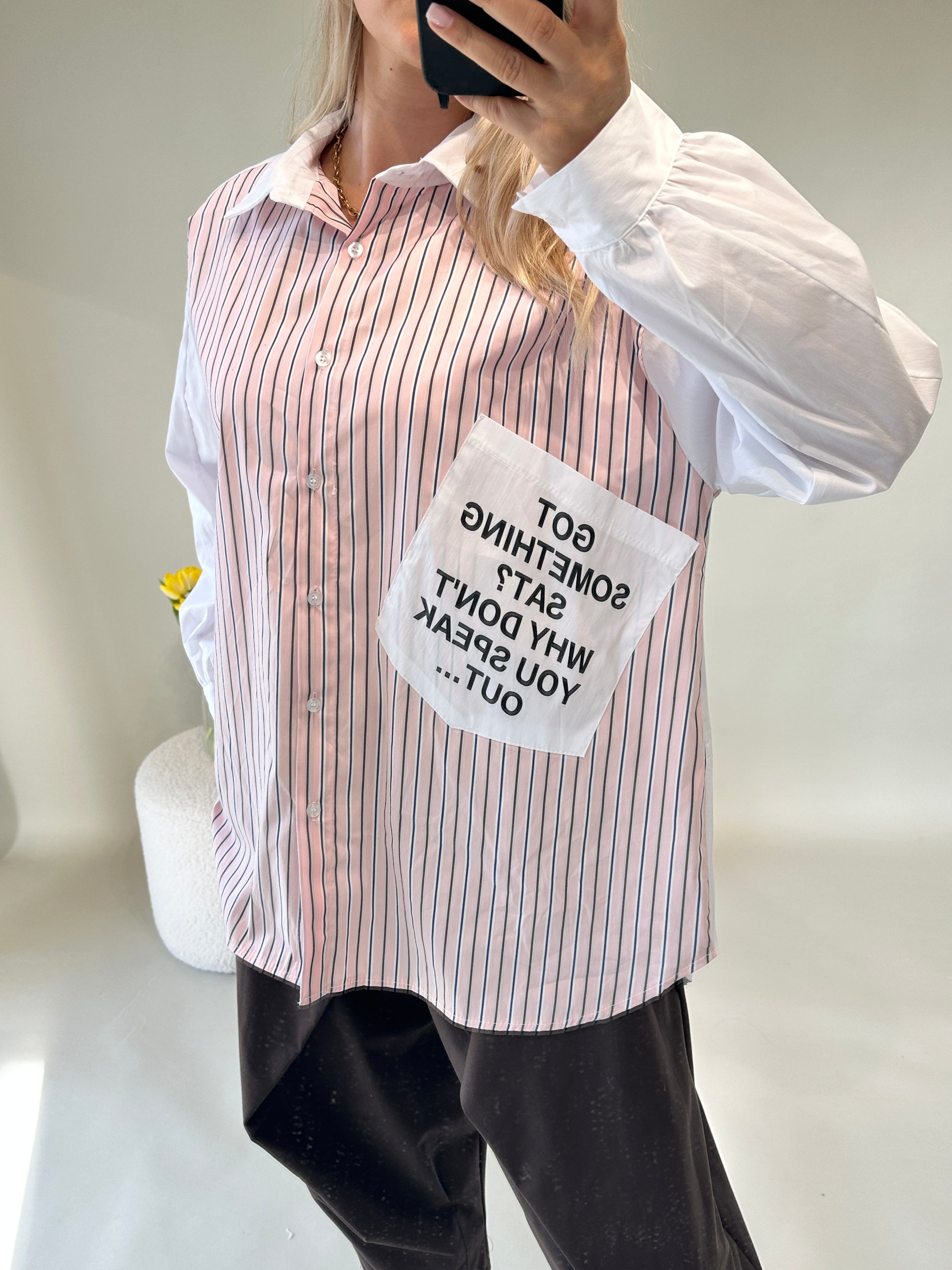 Bluse in Rosa gestreift