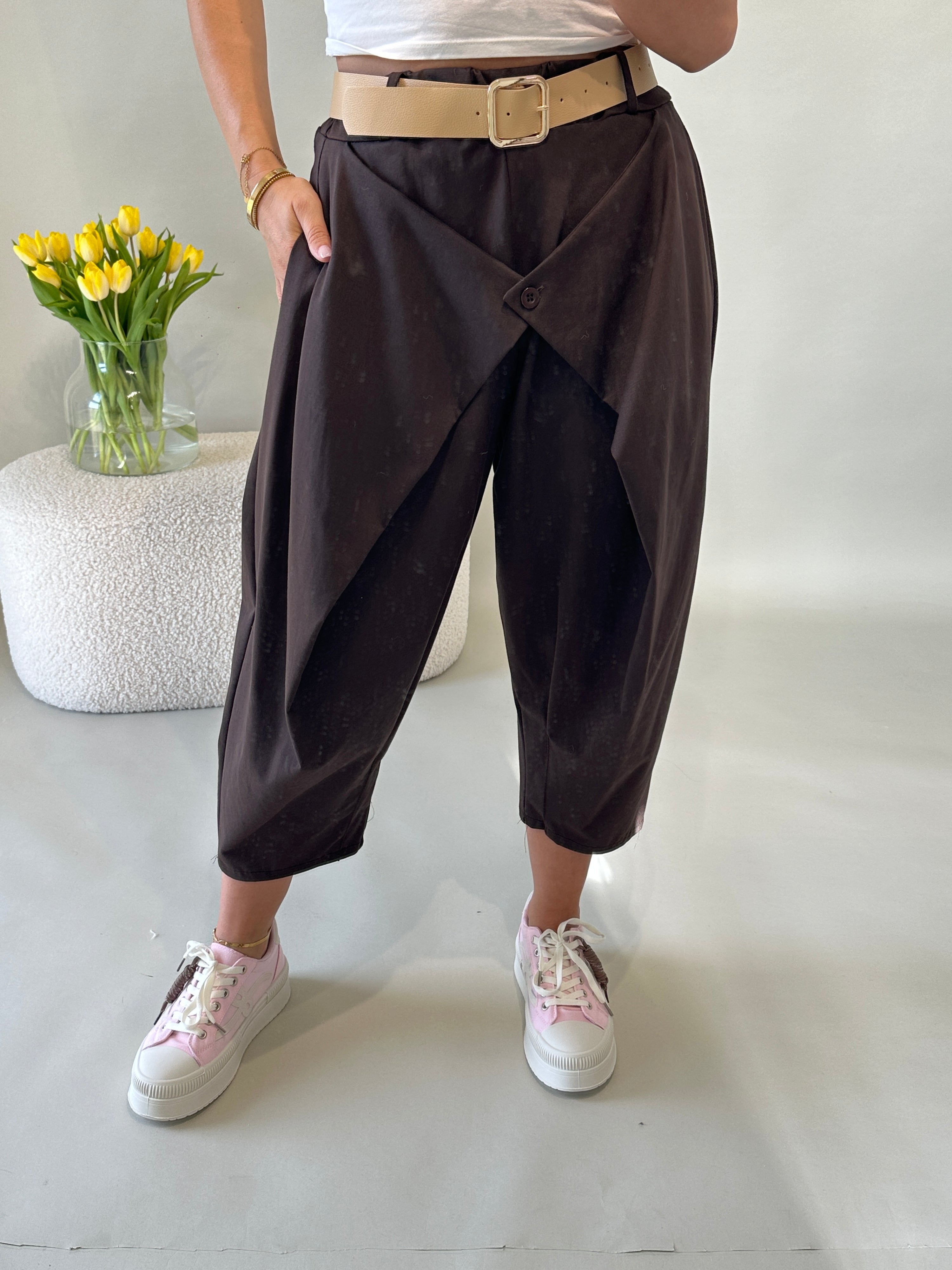 Baggyhose in Schokobraun