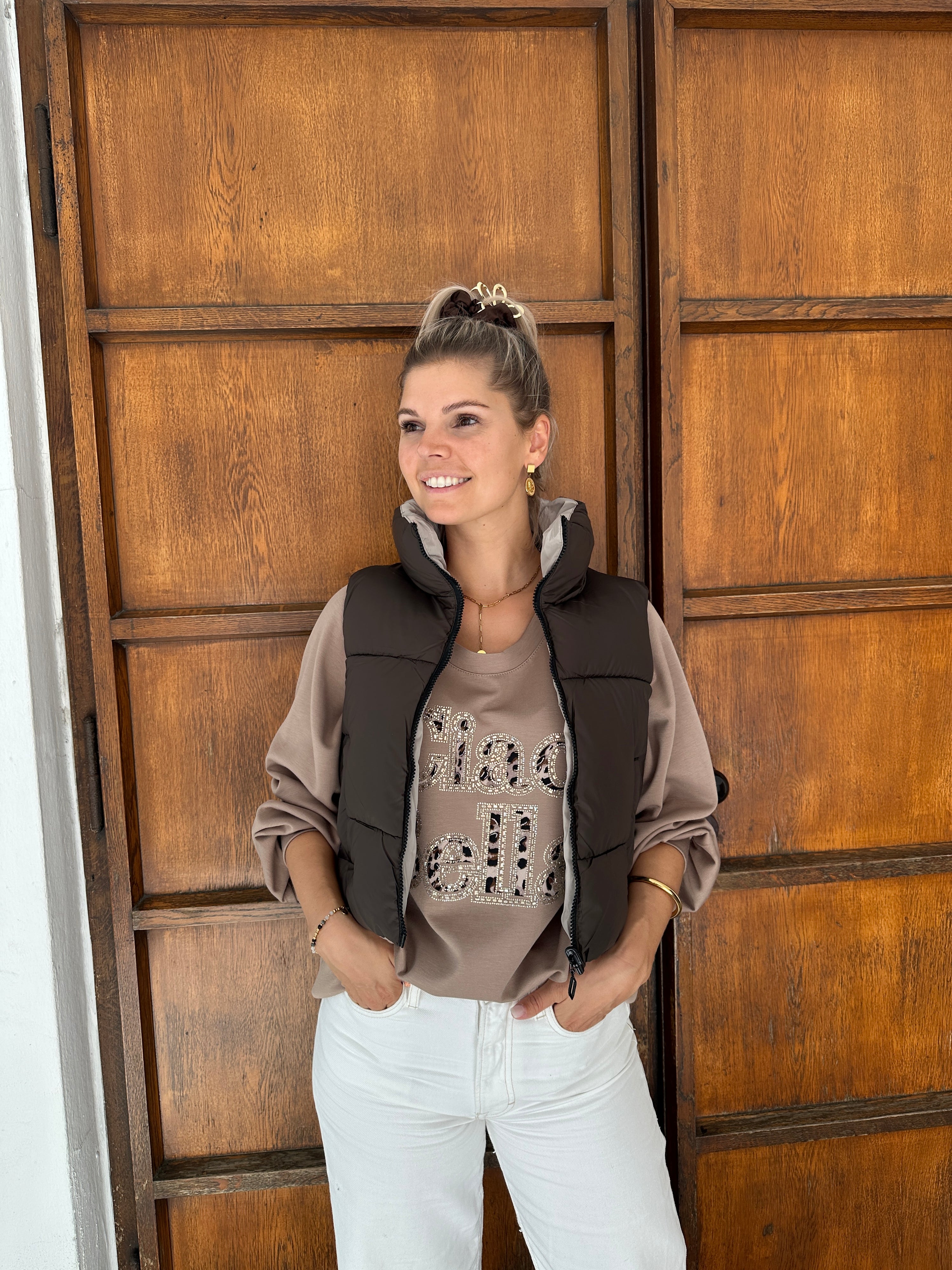 Steppweste Braun/Taupe ( Wendejacke)
