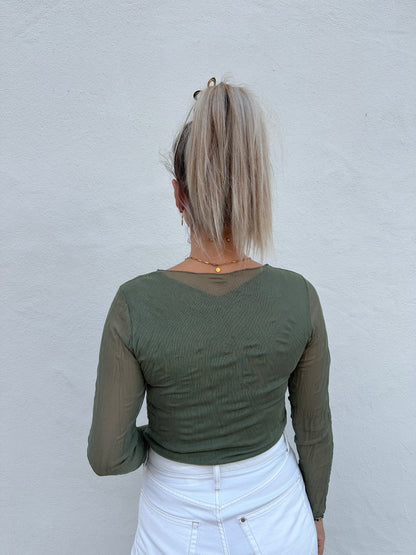 Netzshirt in Olivgrün