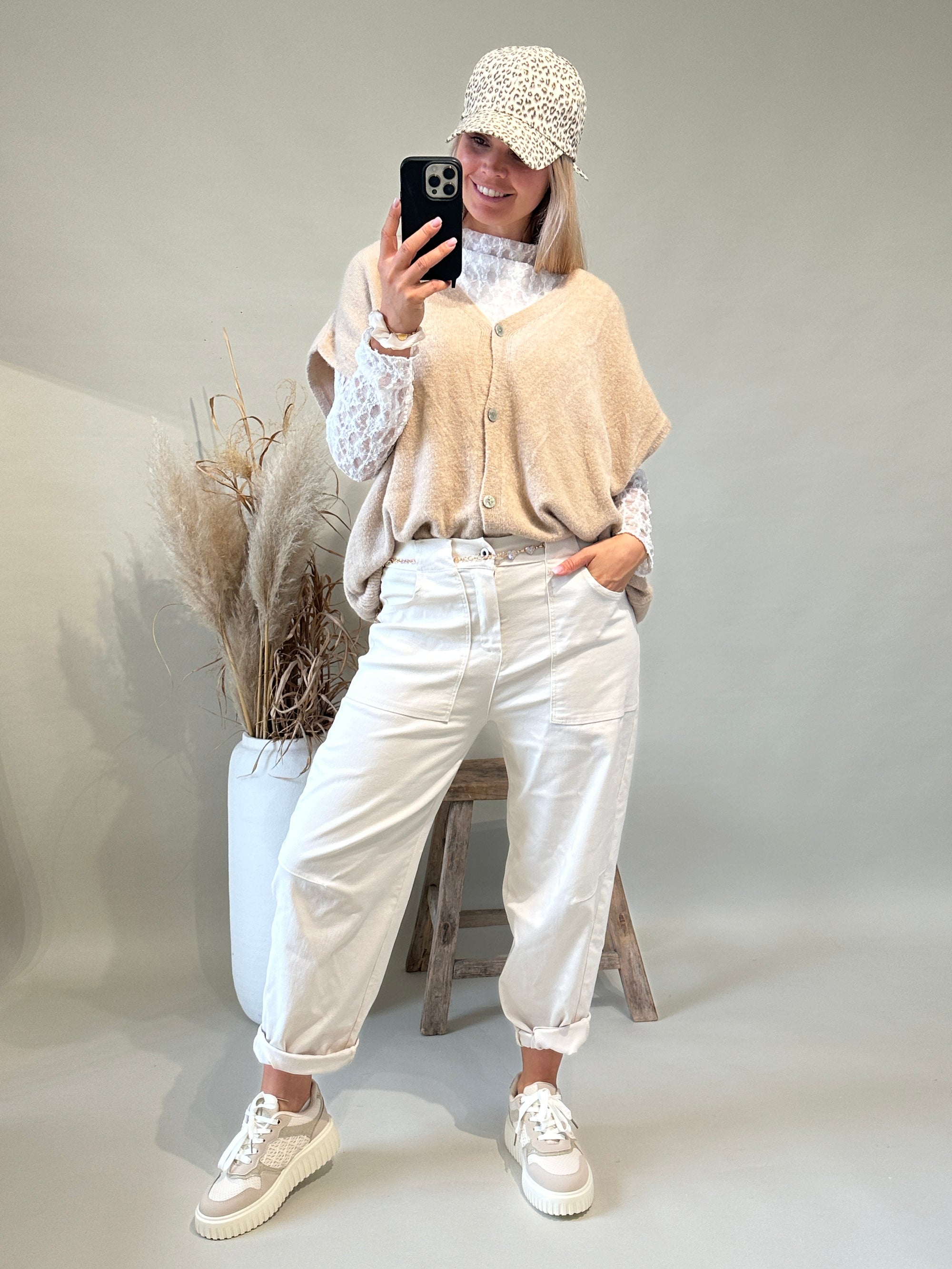 Strickjacke in Zimt ( ärmellos )