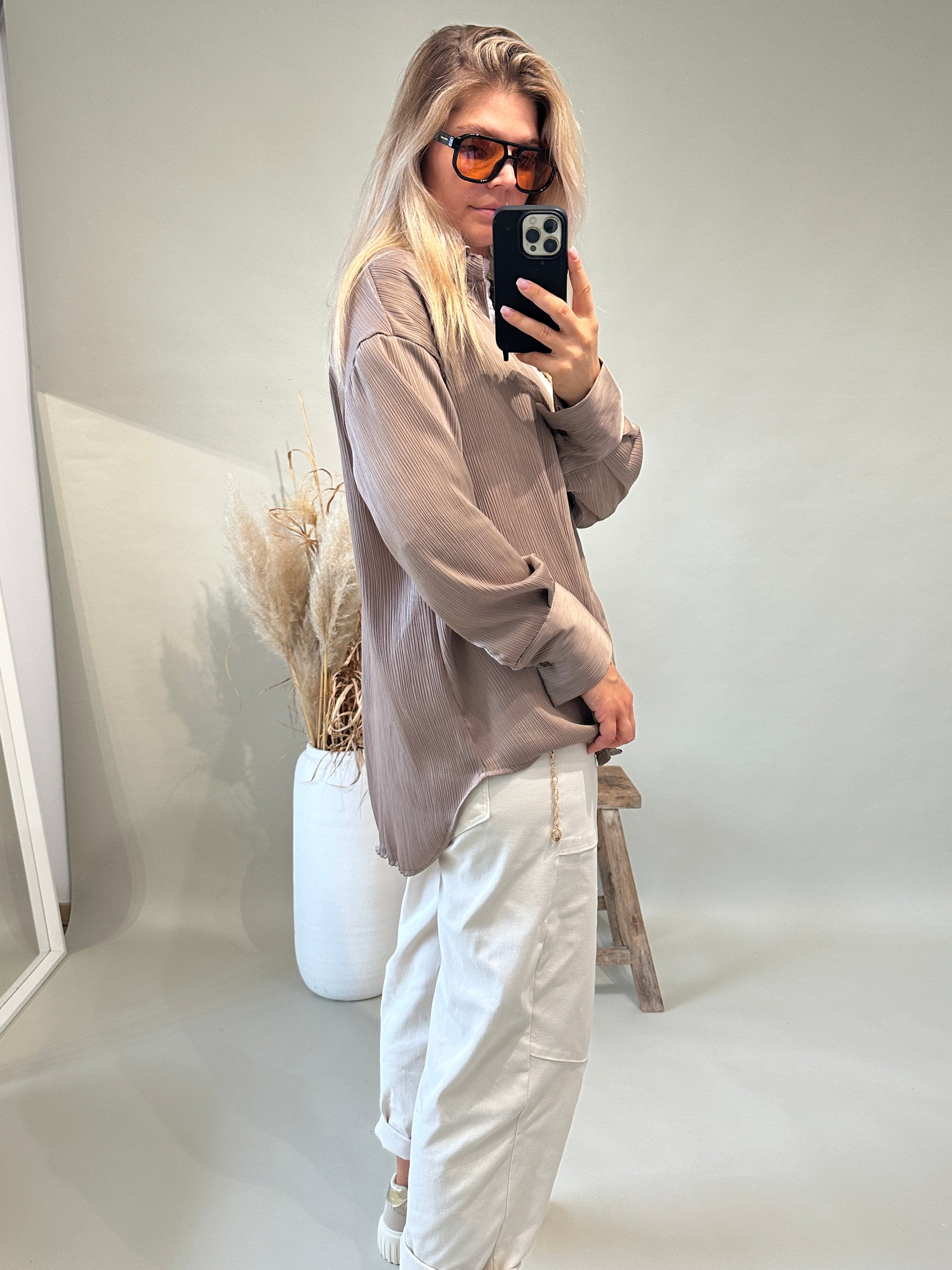 Bluse in Taupe
