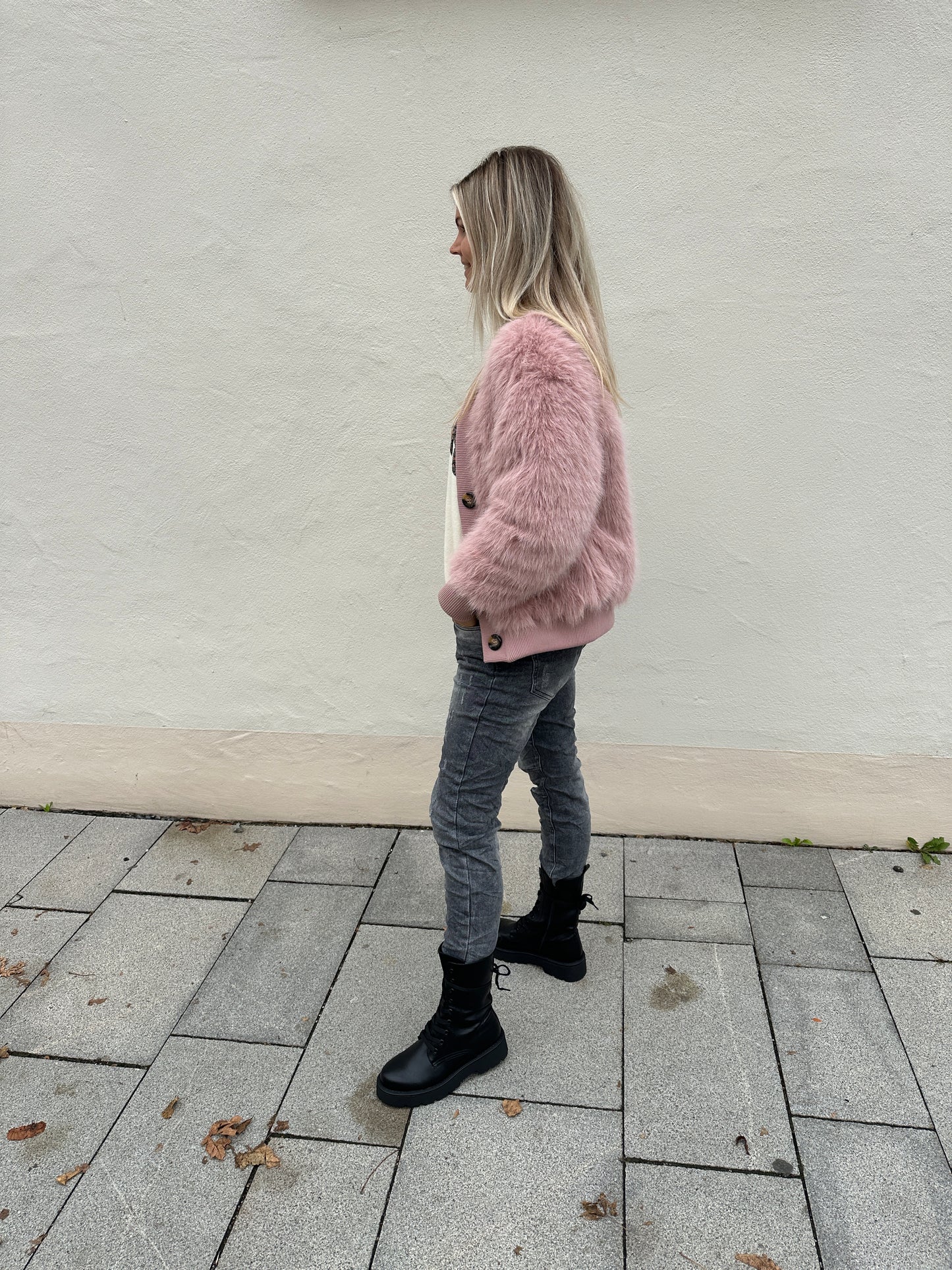 felljacke in rosa