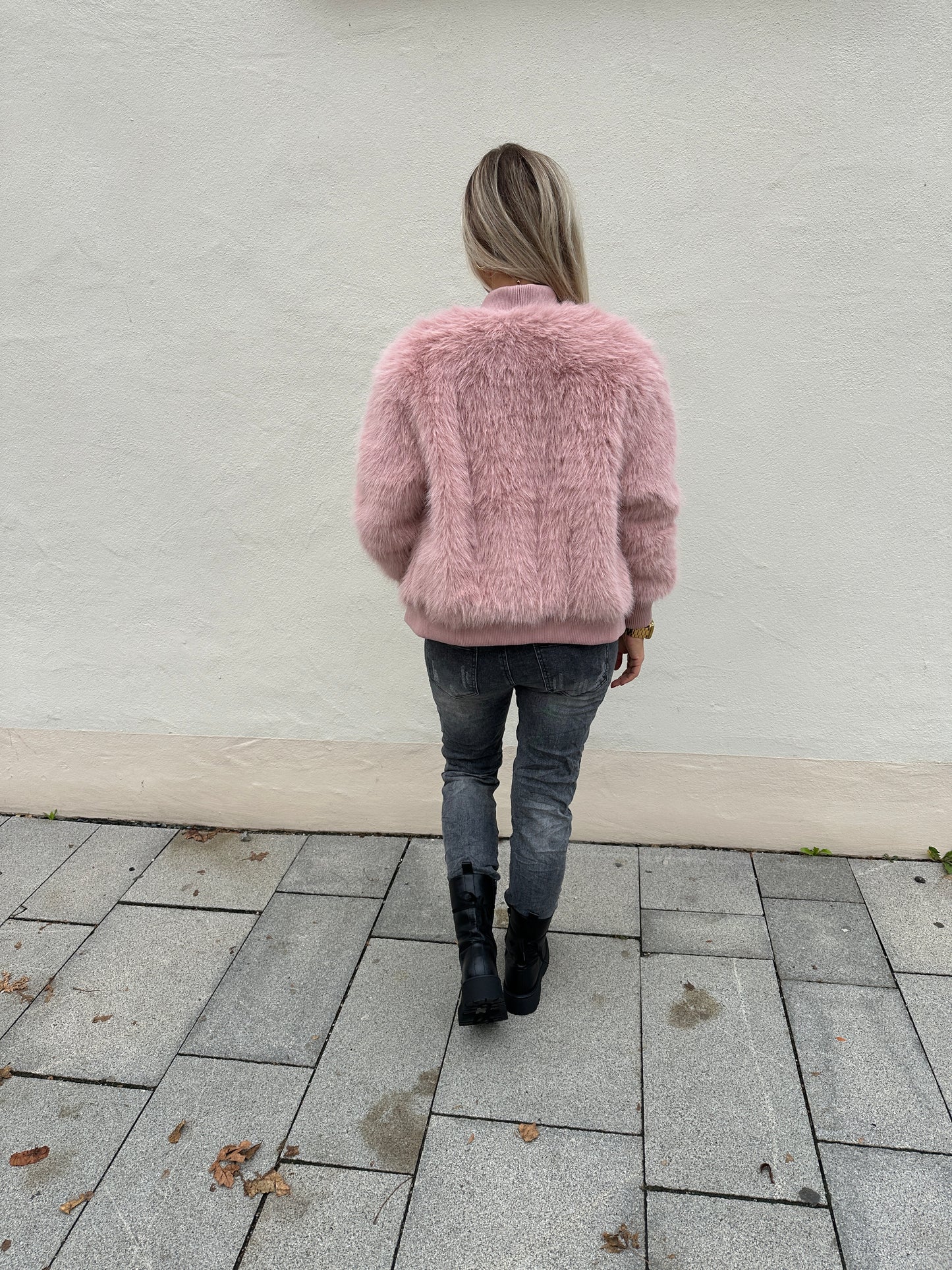 felljacke in rosa