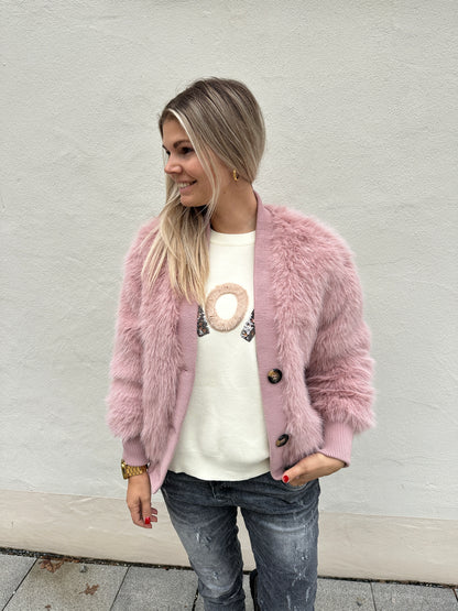 Felljacke in Rosa