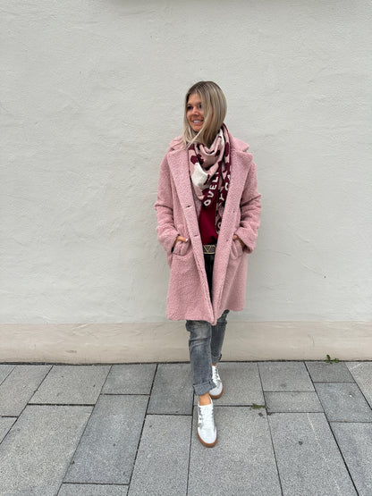 Schal in Bordorot und Rosa