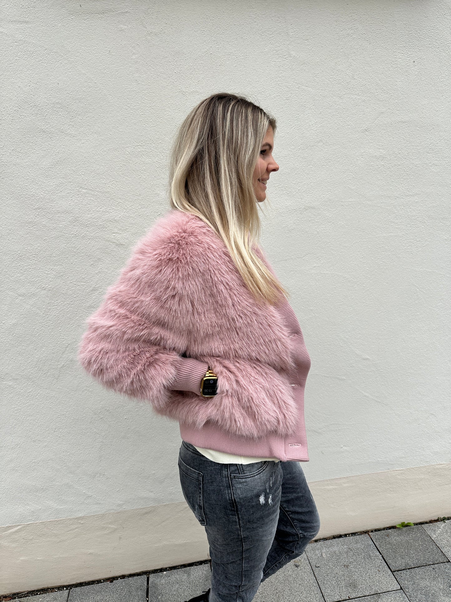 felljacke in rosa