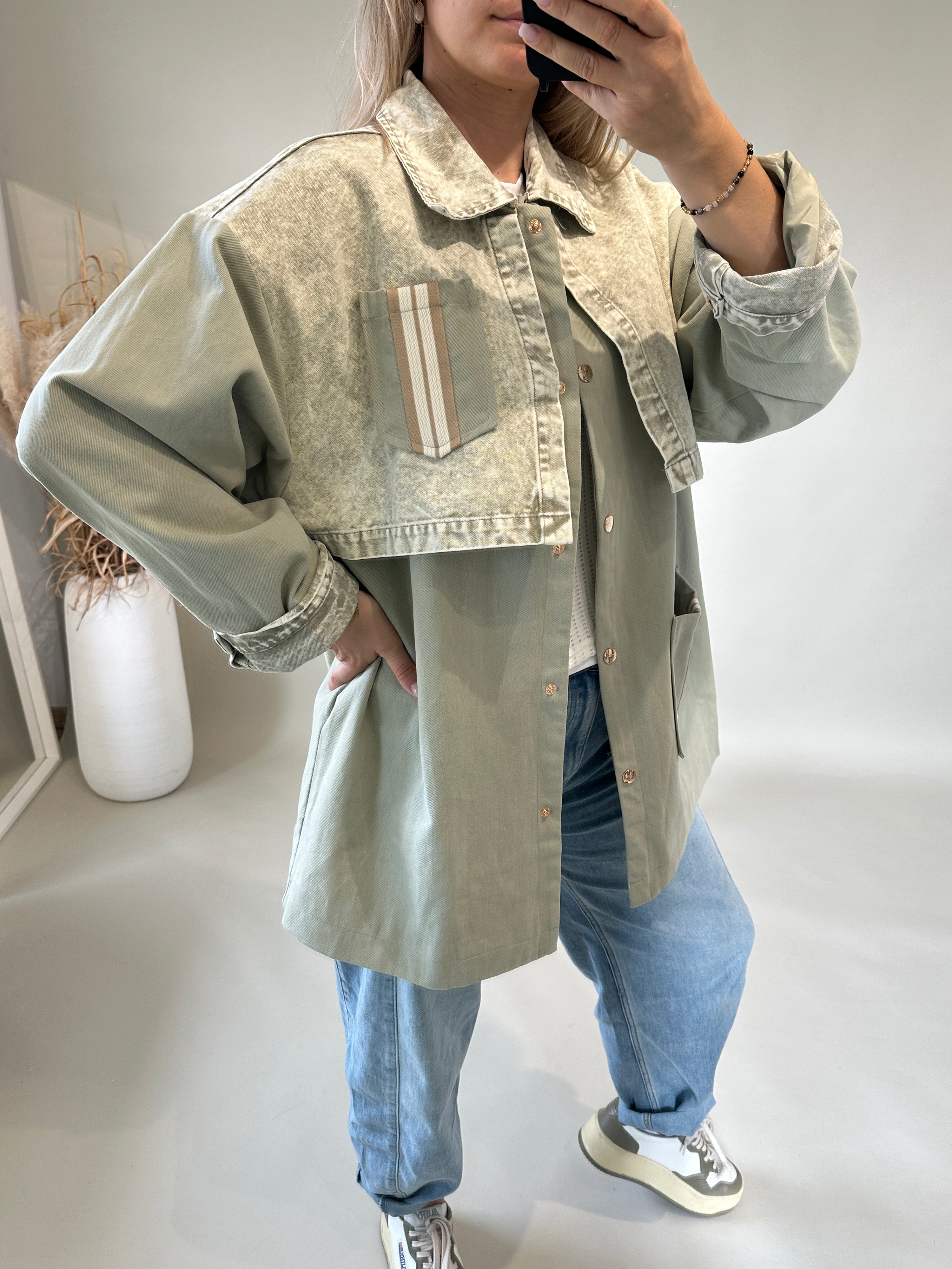 Jacke in Salbeigrün