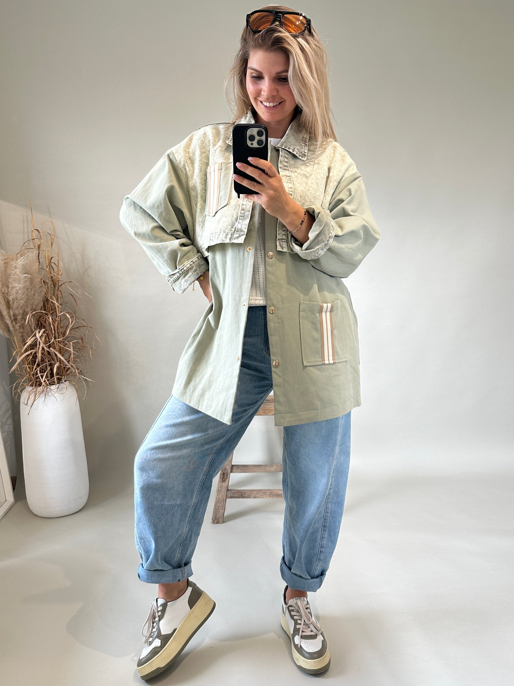 Jacke in Salbeigrün