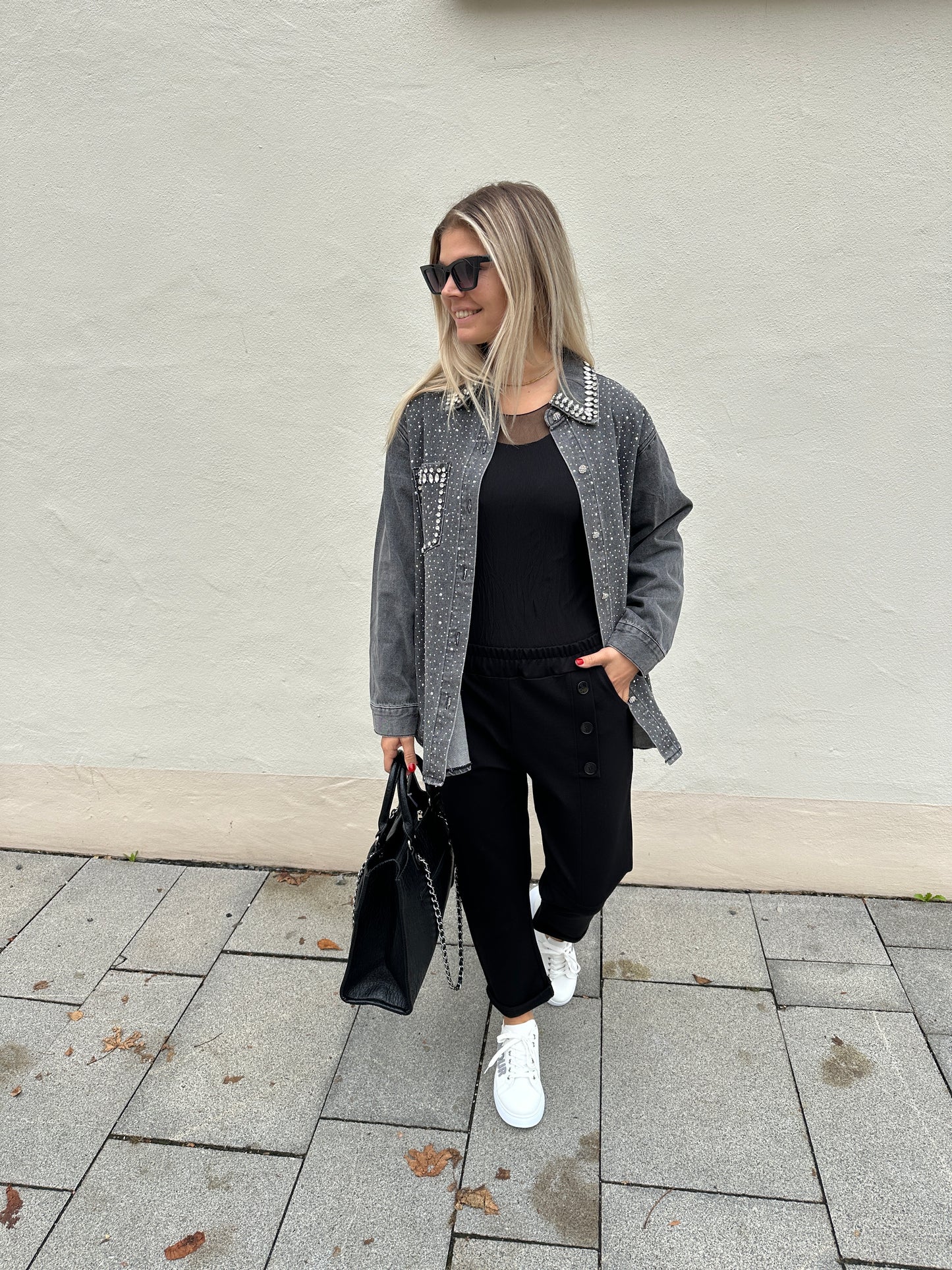 jeansbluse / jacke  in grau