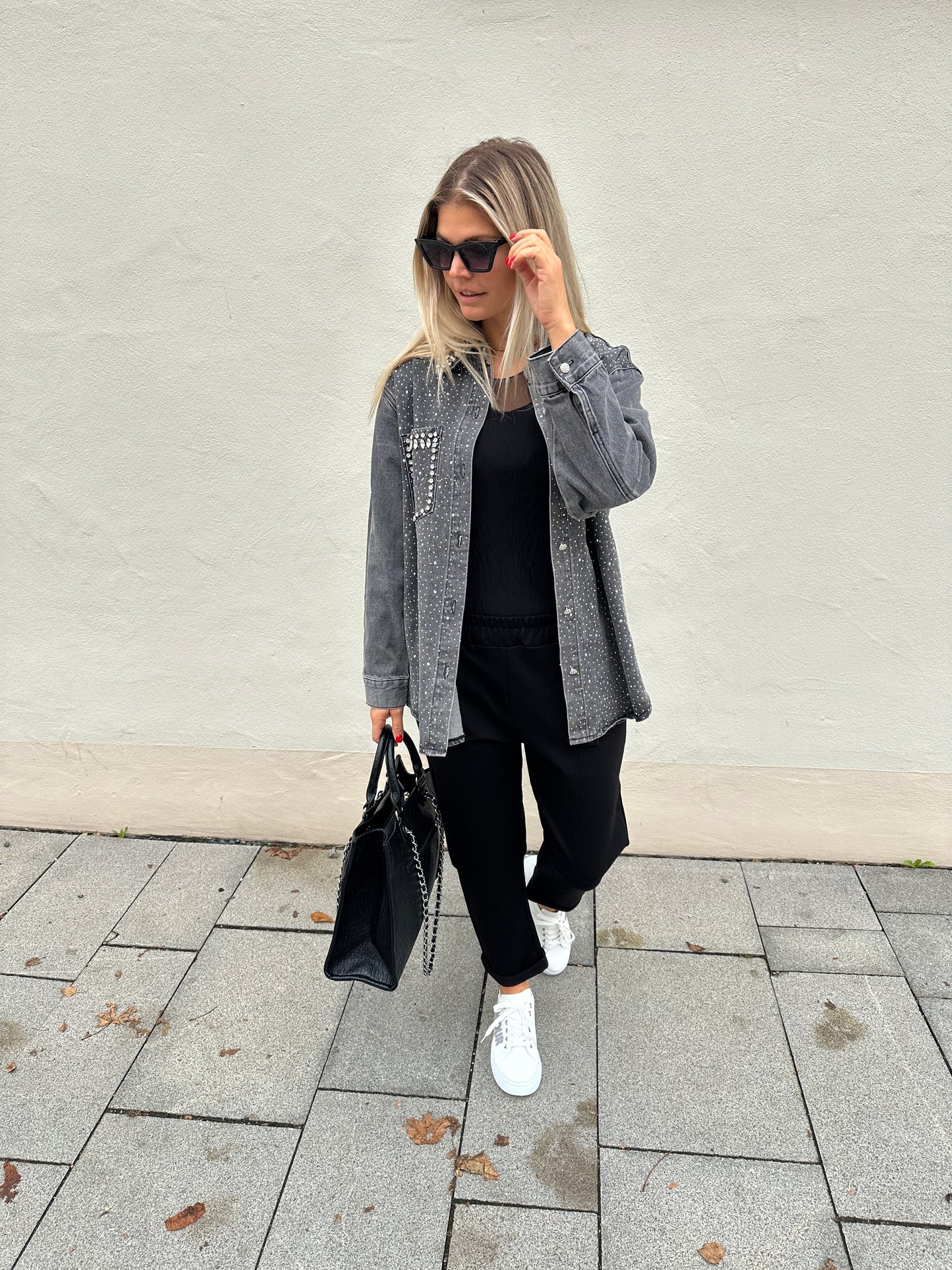 jeansbluse / jacke  in grau