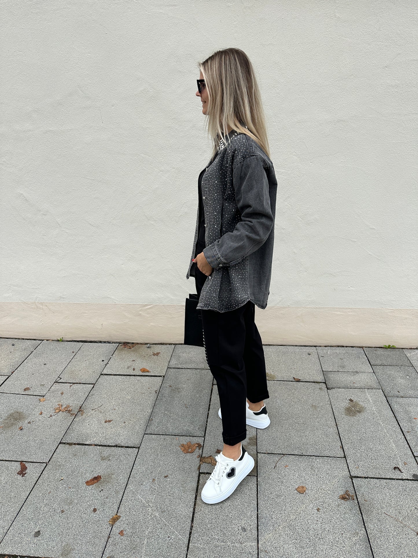 jeansbluse / jacke  in grau