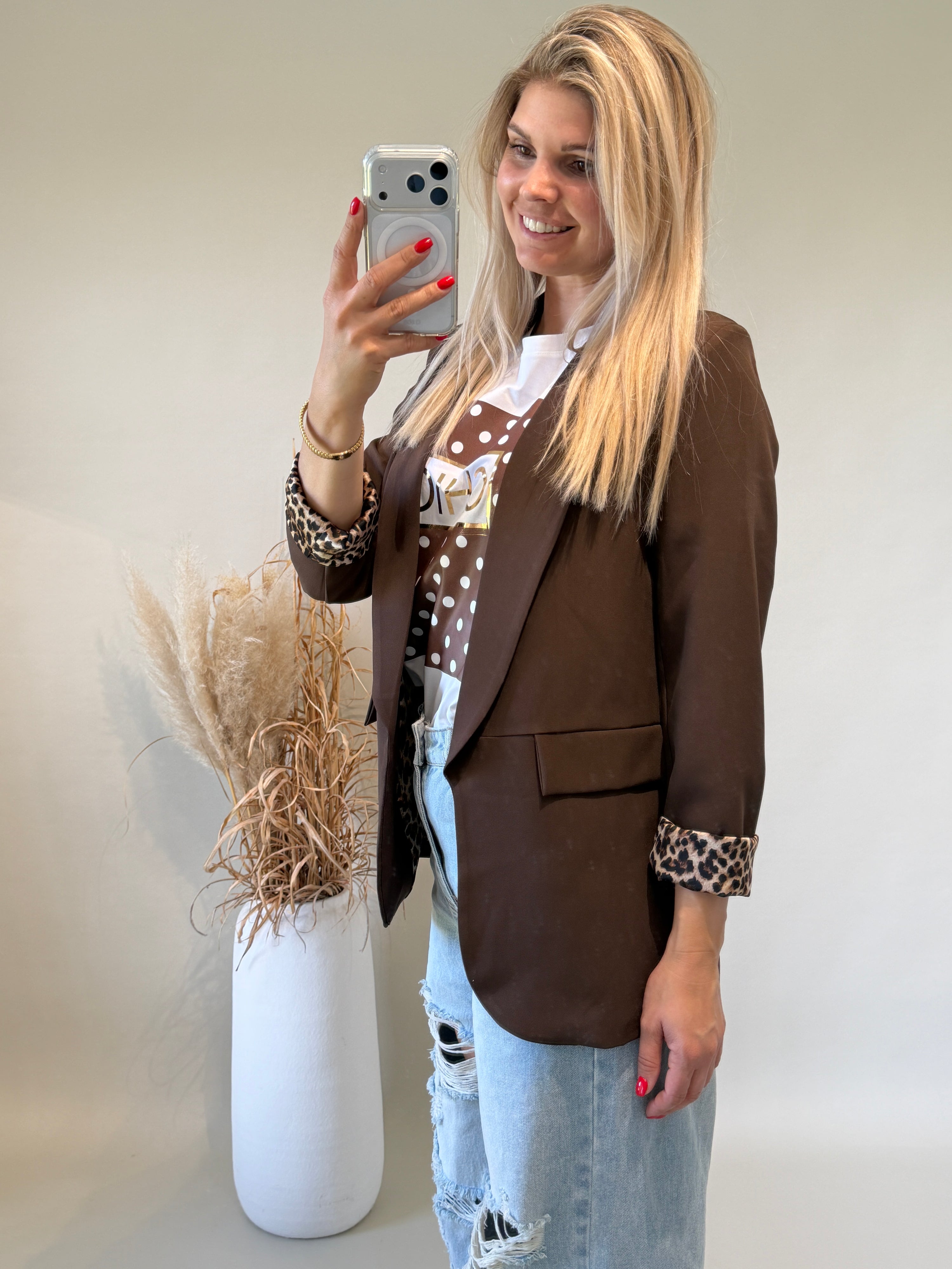 Blazer in Schokobbraun mit Leo