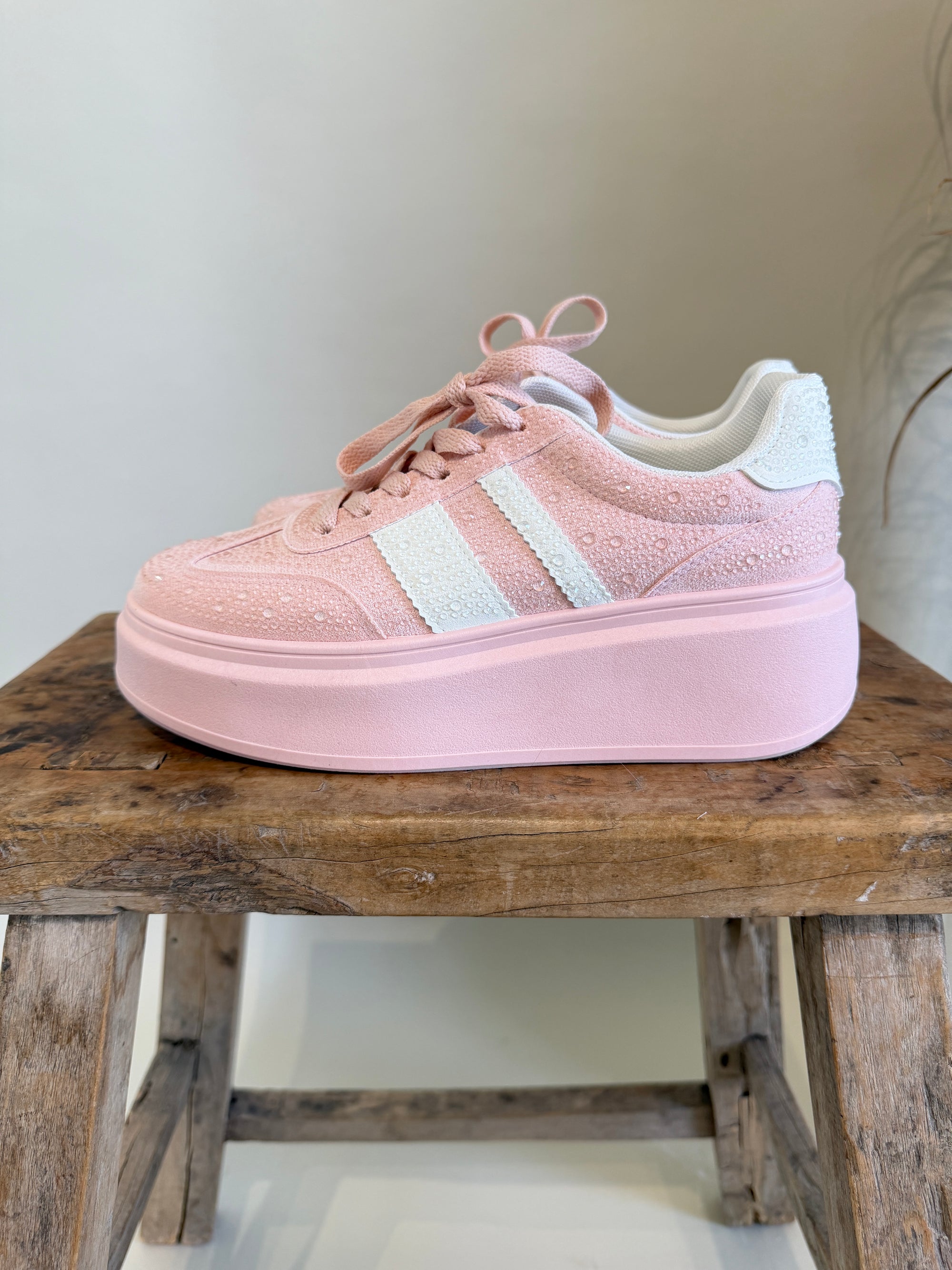 Sneaker in Rosa mit Glitzer