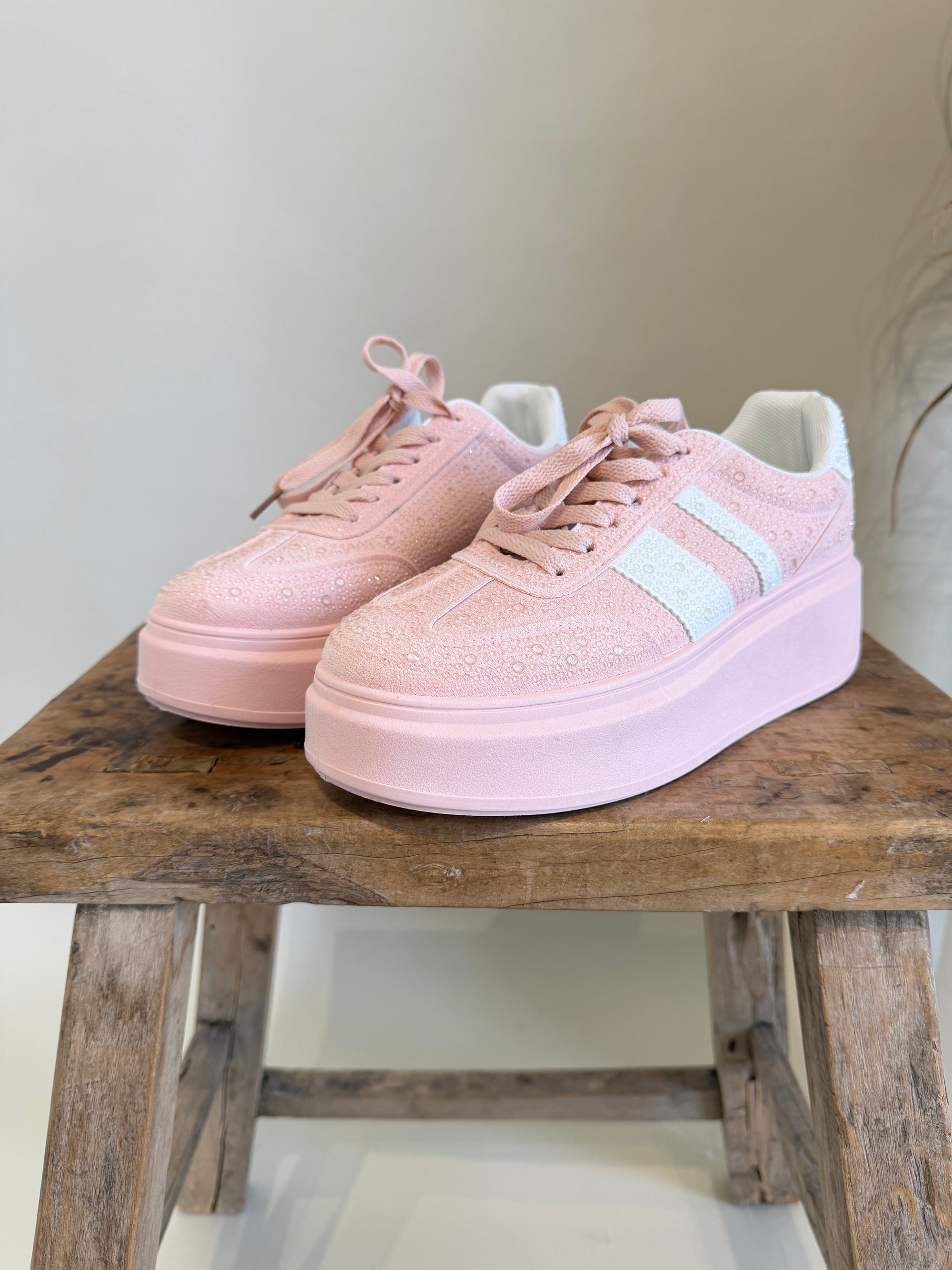Sneaker in Rosa mit Glitzer
