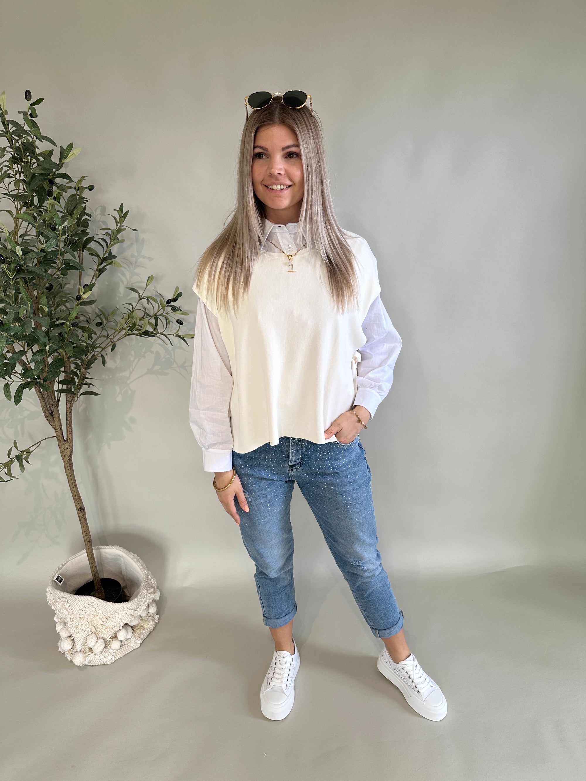 Pullunder in Cremeweiß