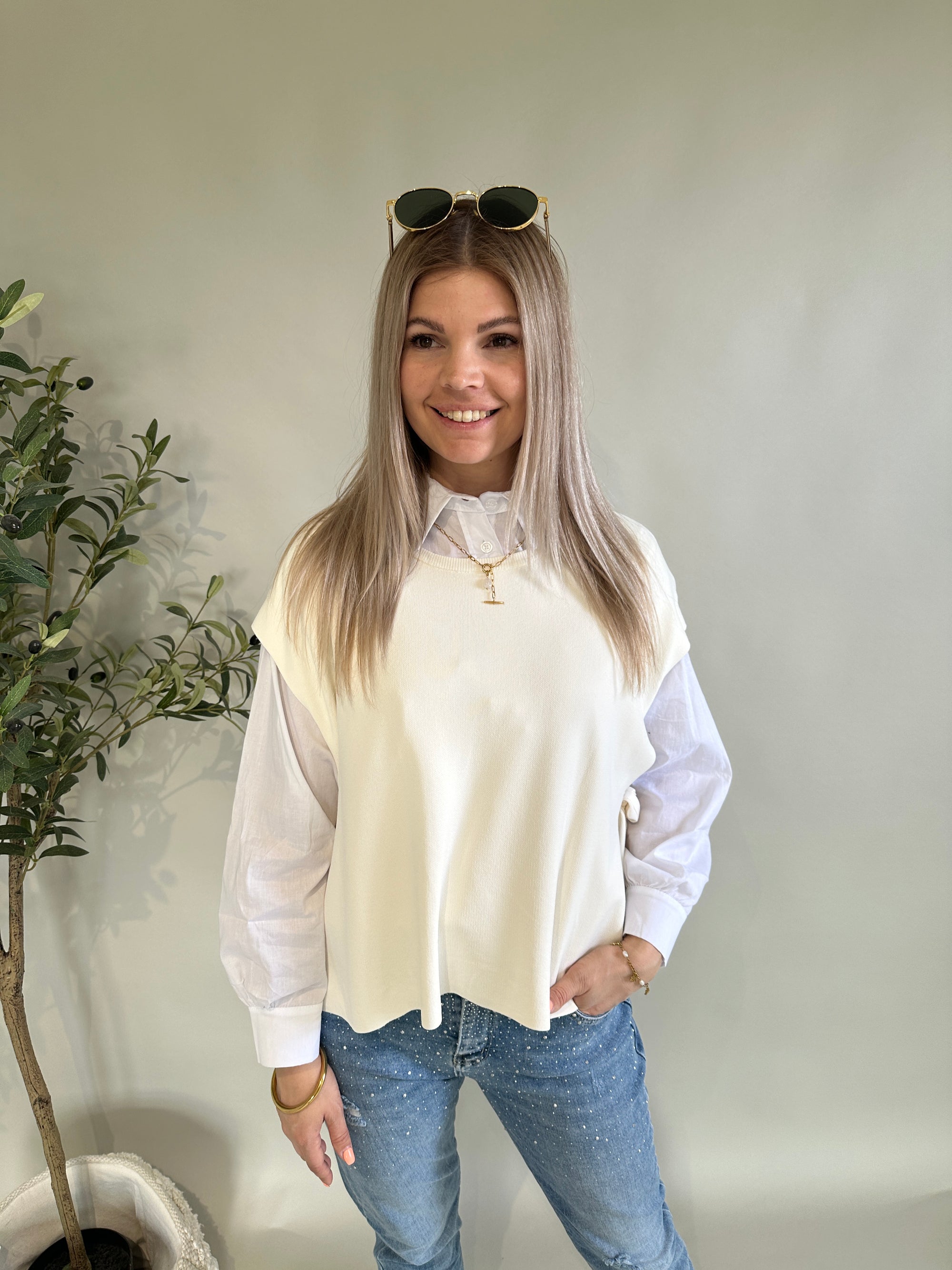 Pullunder in Cremeweiß